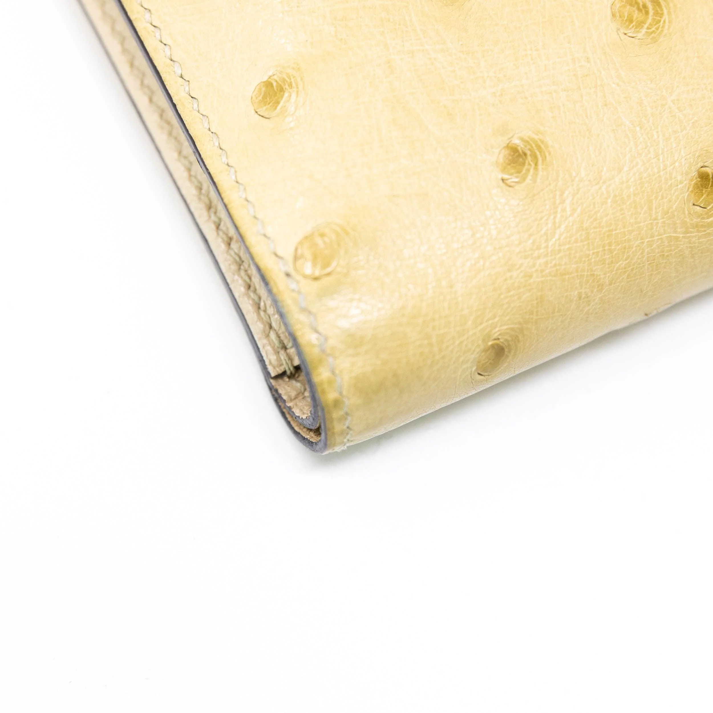 Hermes Beige Clay Ostrich Compact Bearn Wallet - Image 6