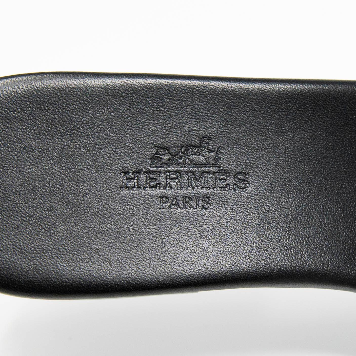 Hermes Black Calfskin Dune Sandals 36 - Image 11