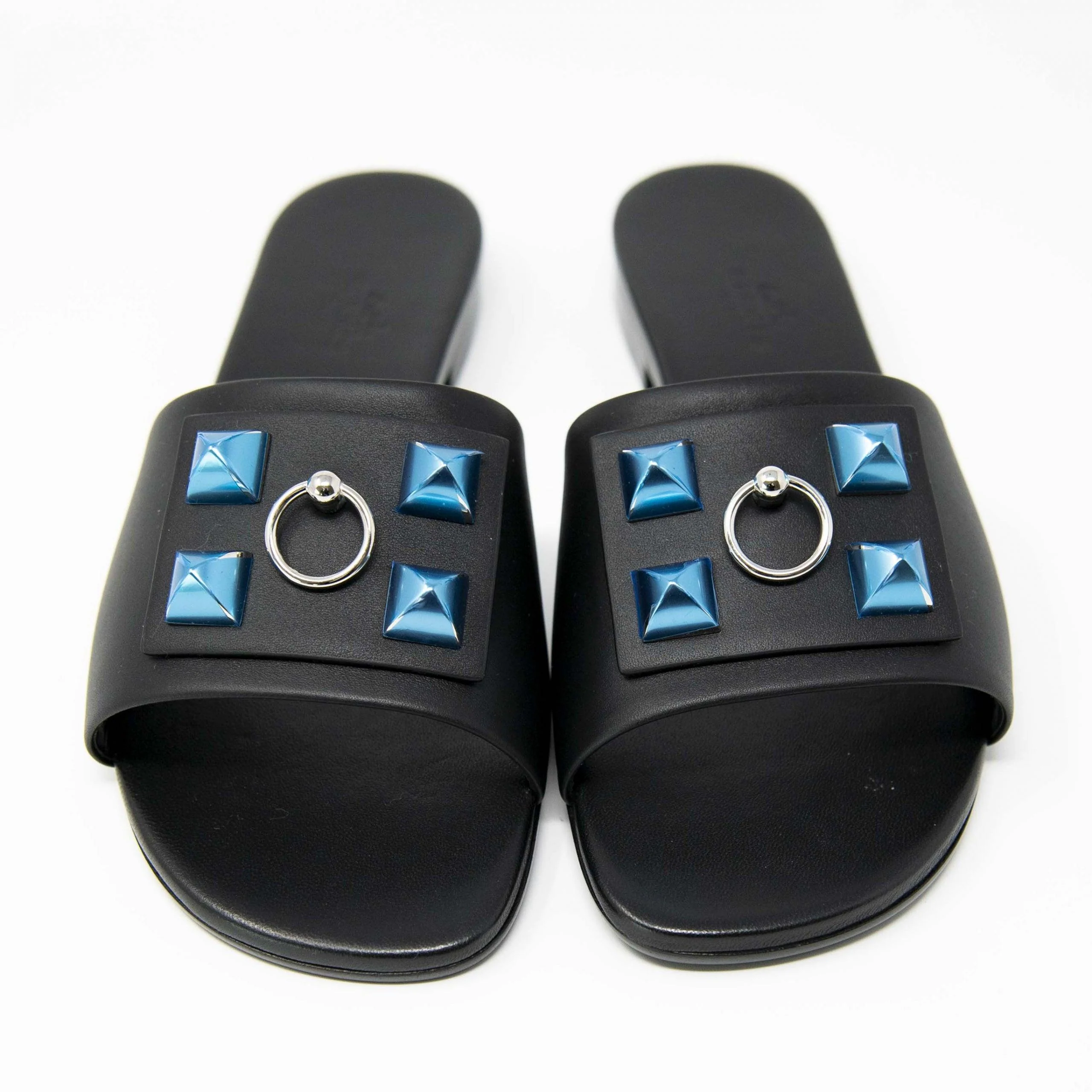 Hermes Black Calfskin Dune Sandals 36 - Image 3