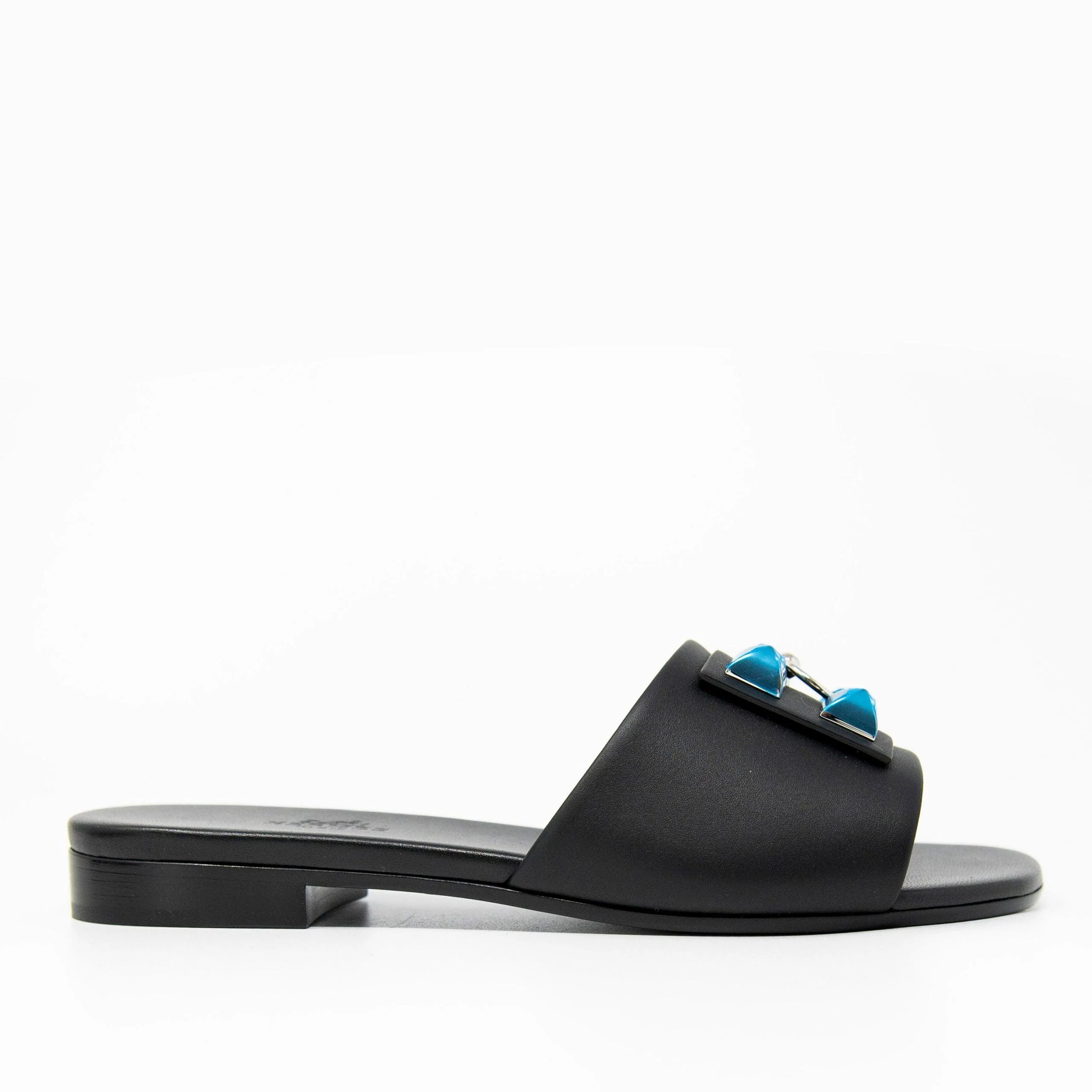Hermes Black Calfskin Dune Sandals 36 - Image 5