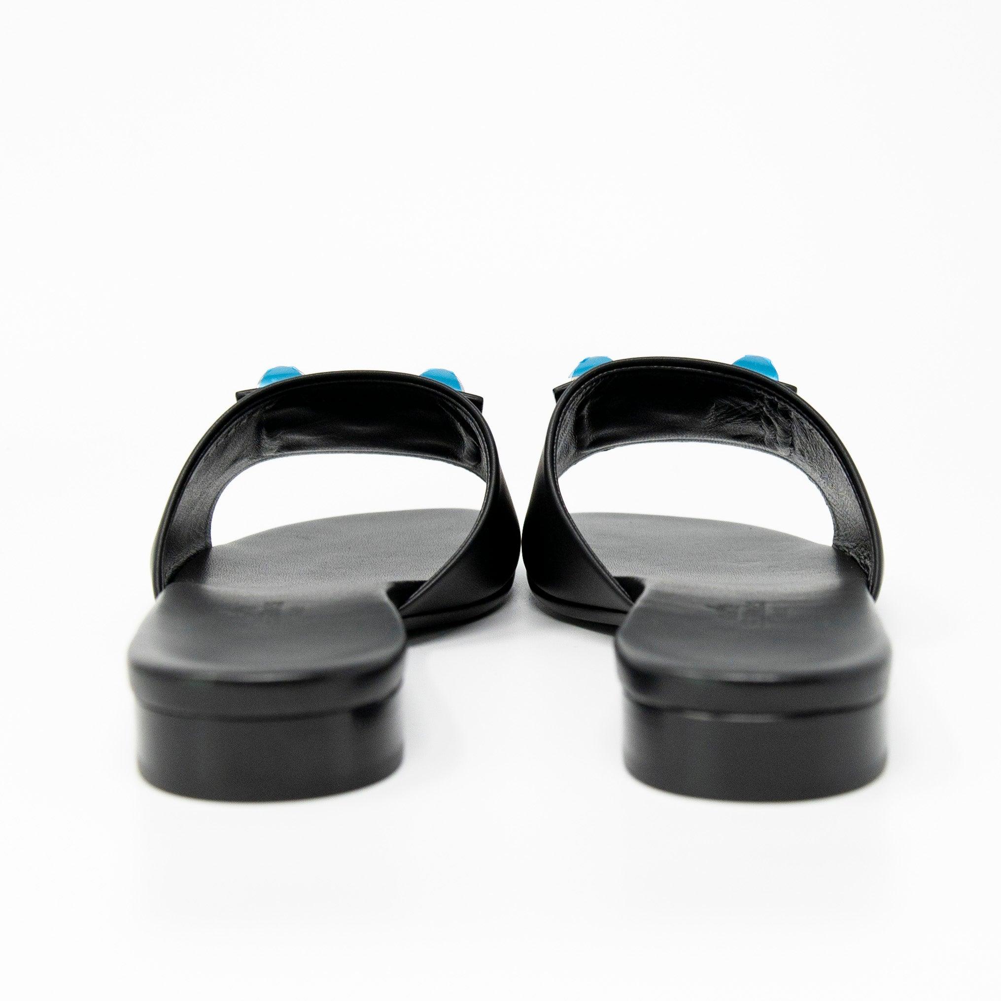 Hermes Black Calfskin Dune Sandals 36 - Image 7