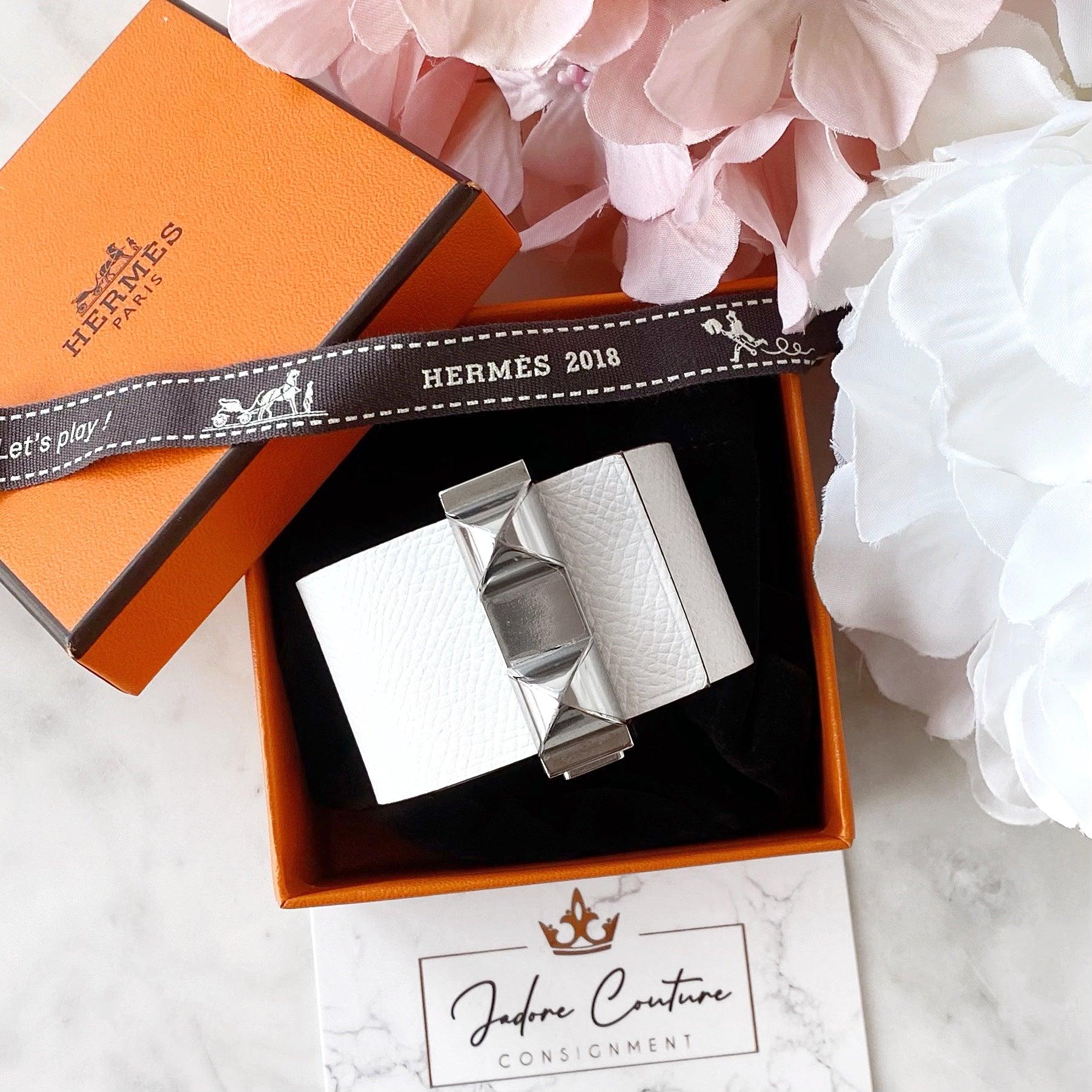 Hermes Blanc Epsom Imprevisible Bracelet PM - Image 6