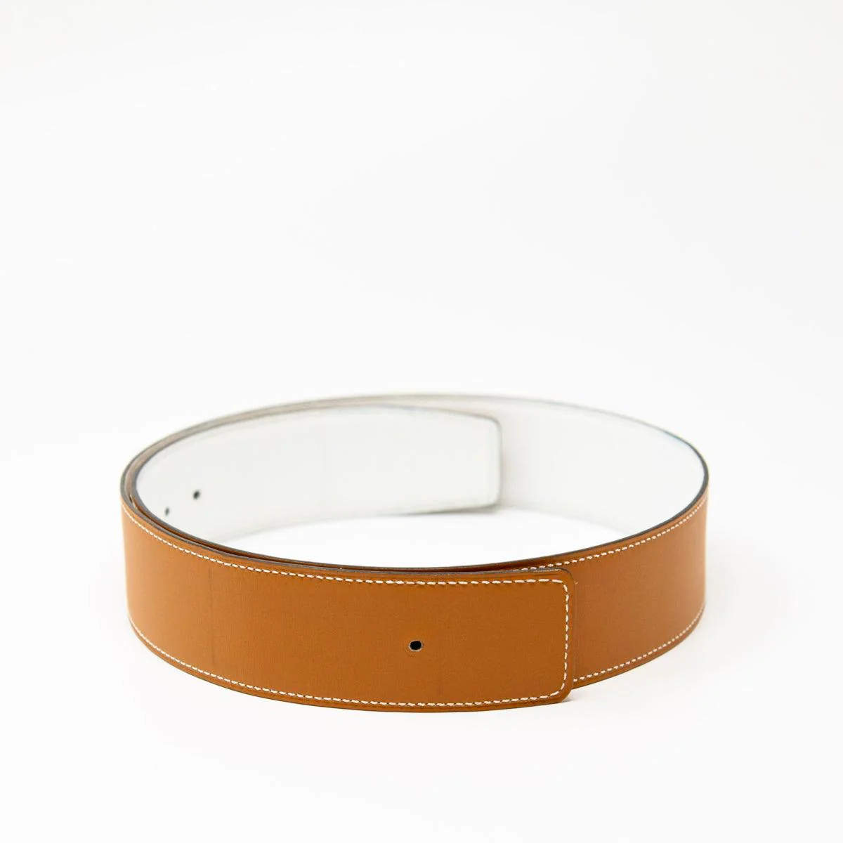 Hermes Blanc Epsom Constance Belt 75