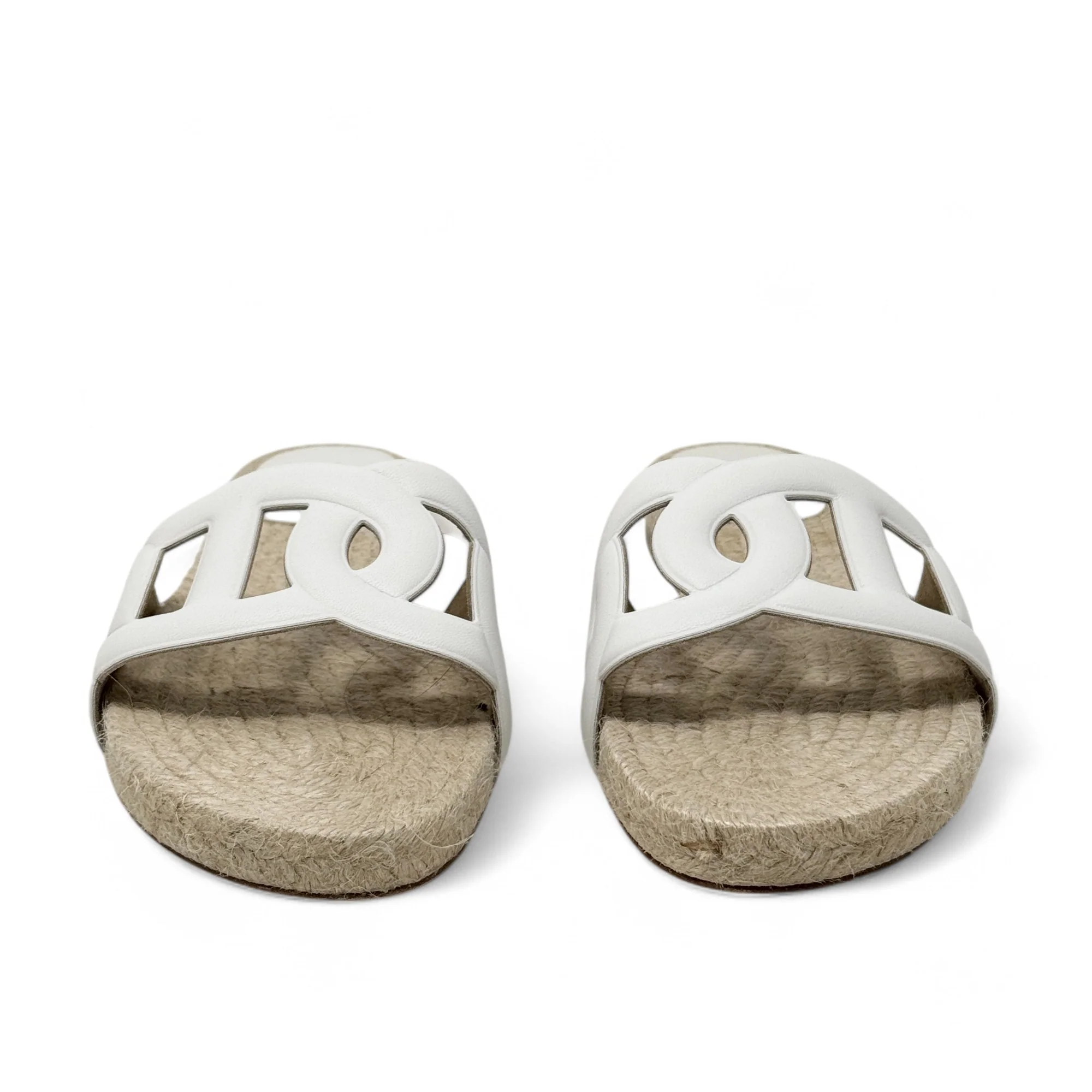 Hermes Blanc Famosa Espadrilles 37 - Image 3