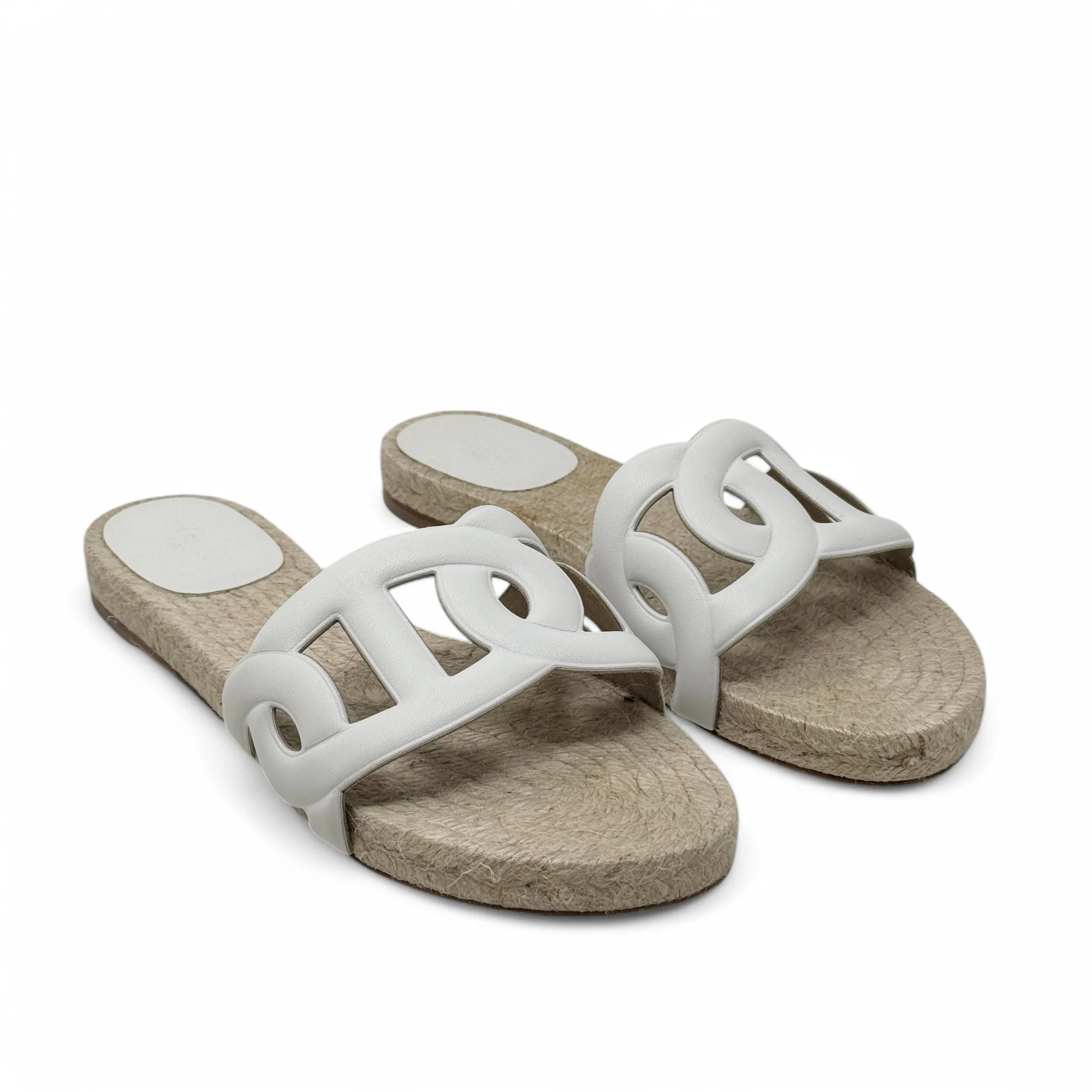 Hermes Blanc Famosa Espadrilles 37 - Image 4