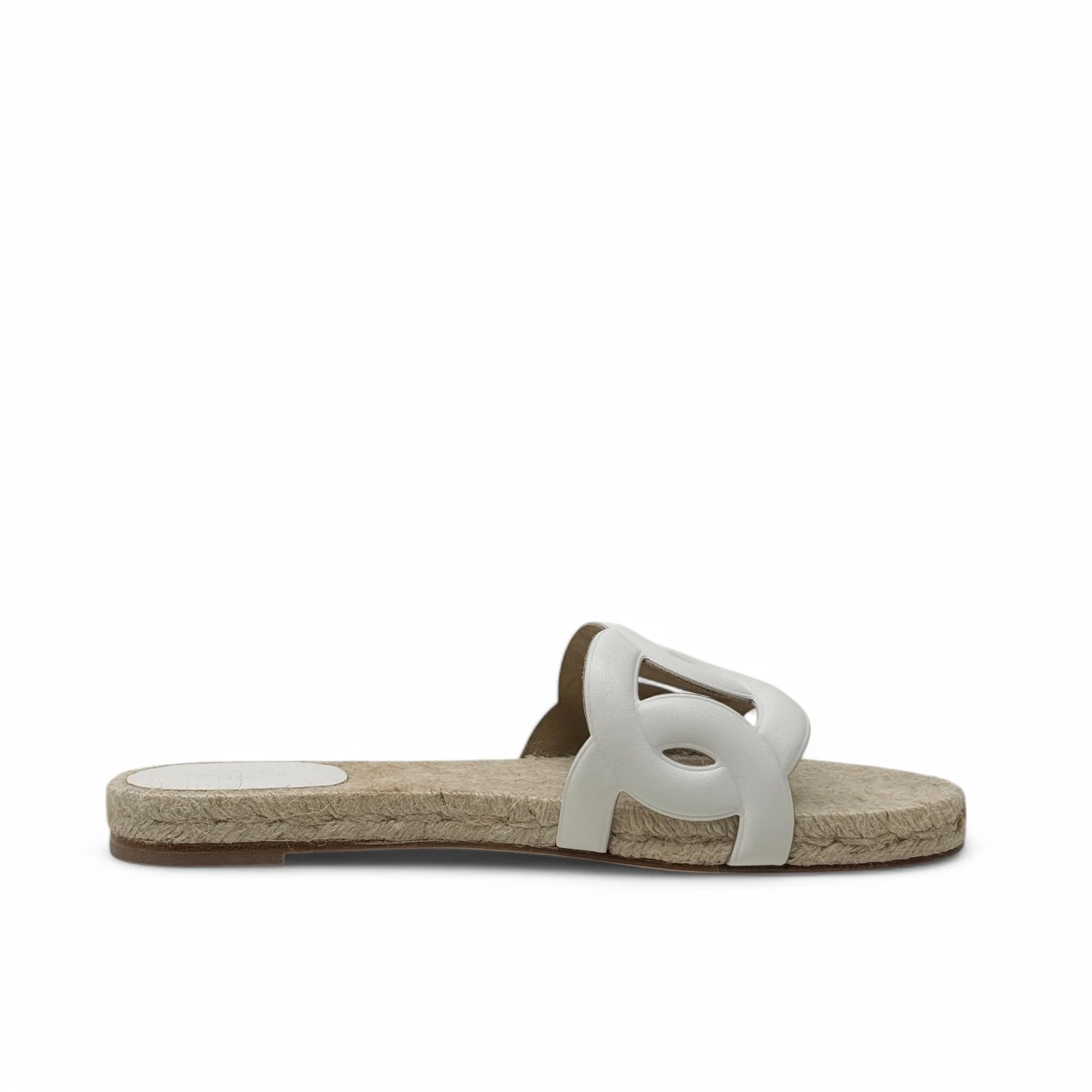 Hermes Blanc Famosa Espadrilles 37 - Image 5
