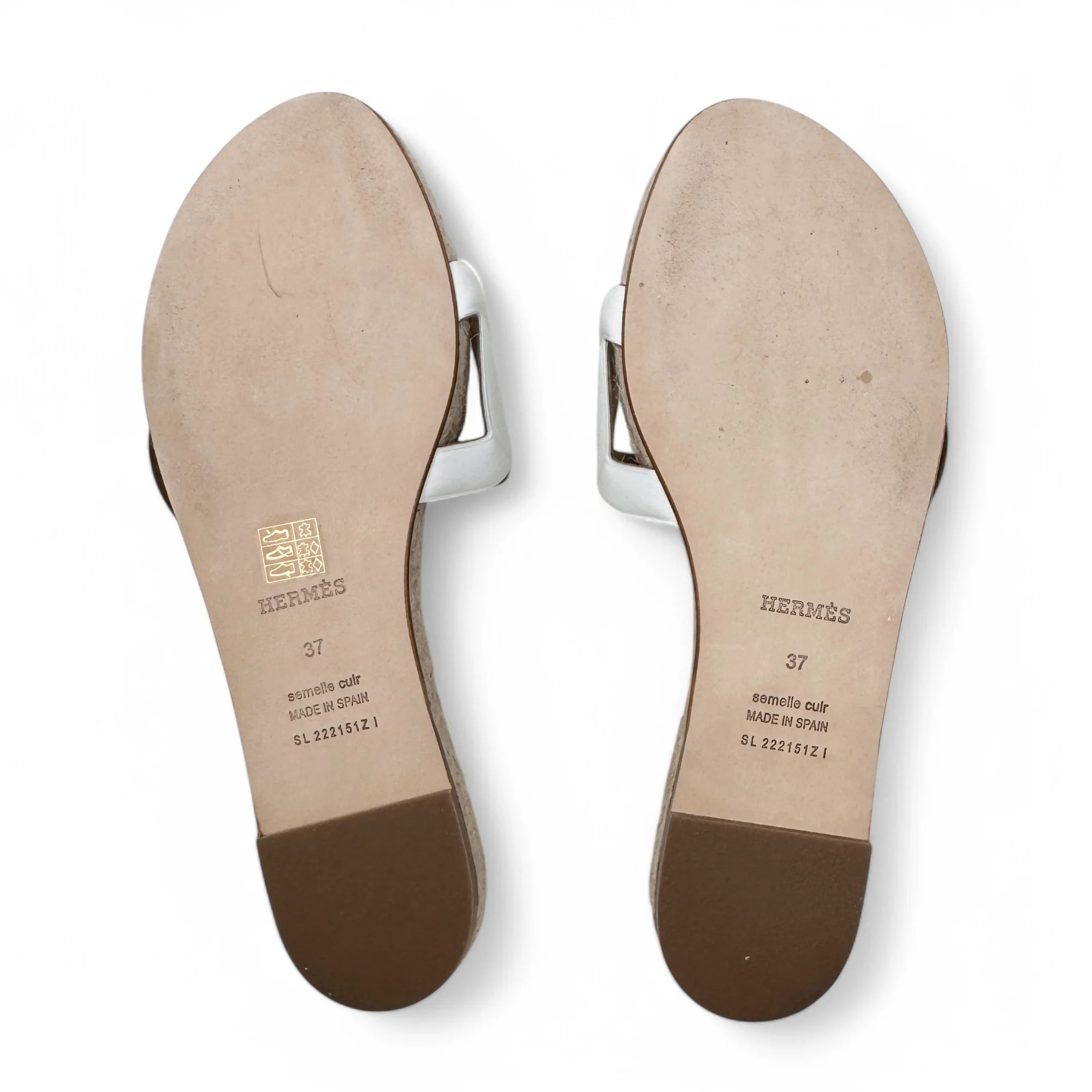 Hermes Blanc Famosa Espadrilles 37 - Image 8