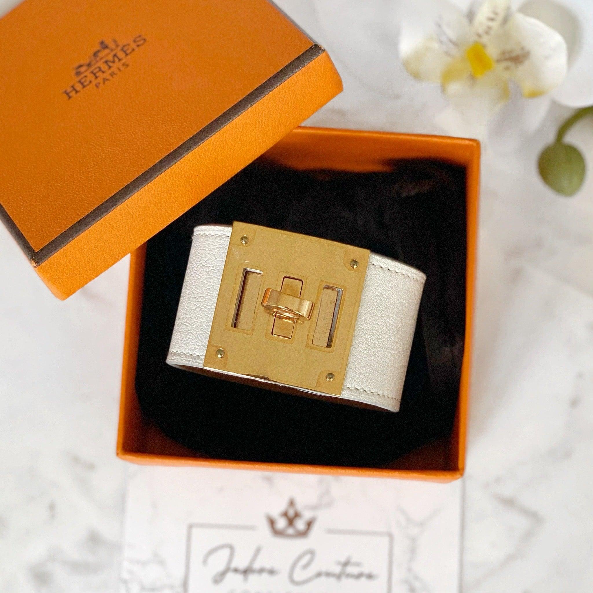 Hermes Blanc Swift Kelly Dog Bracelet T2 - Image 5