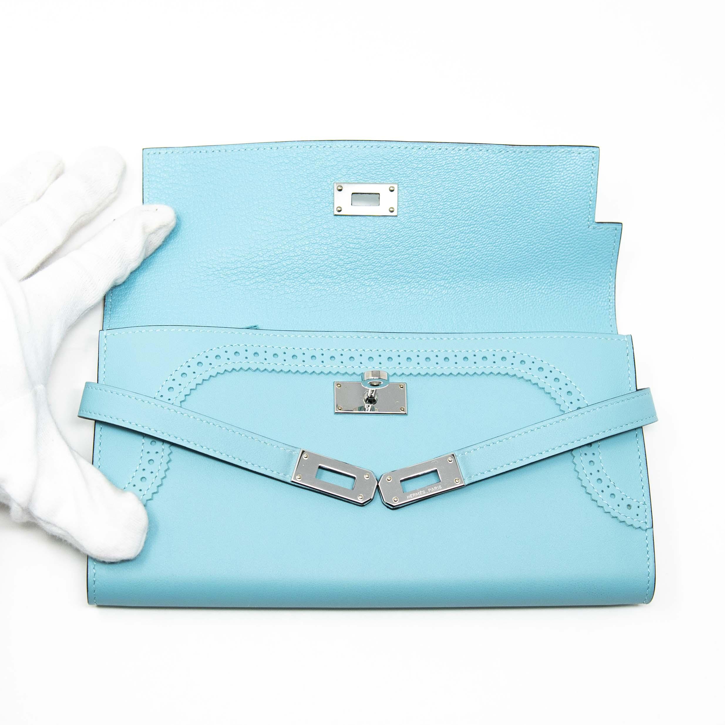 Hermes Bleu Atoll Swift Kelly Ghillies Wallet - Image 5