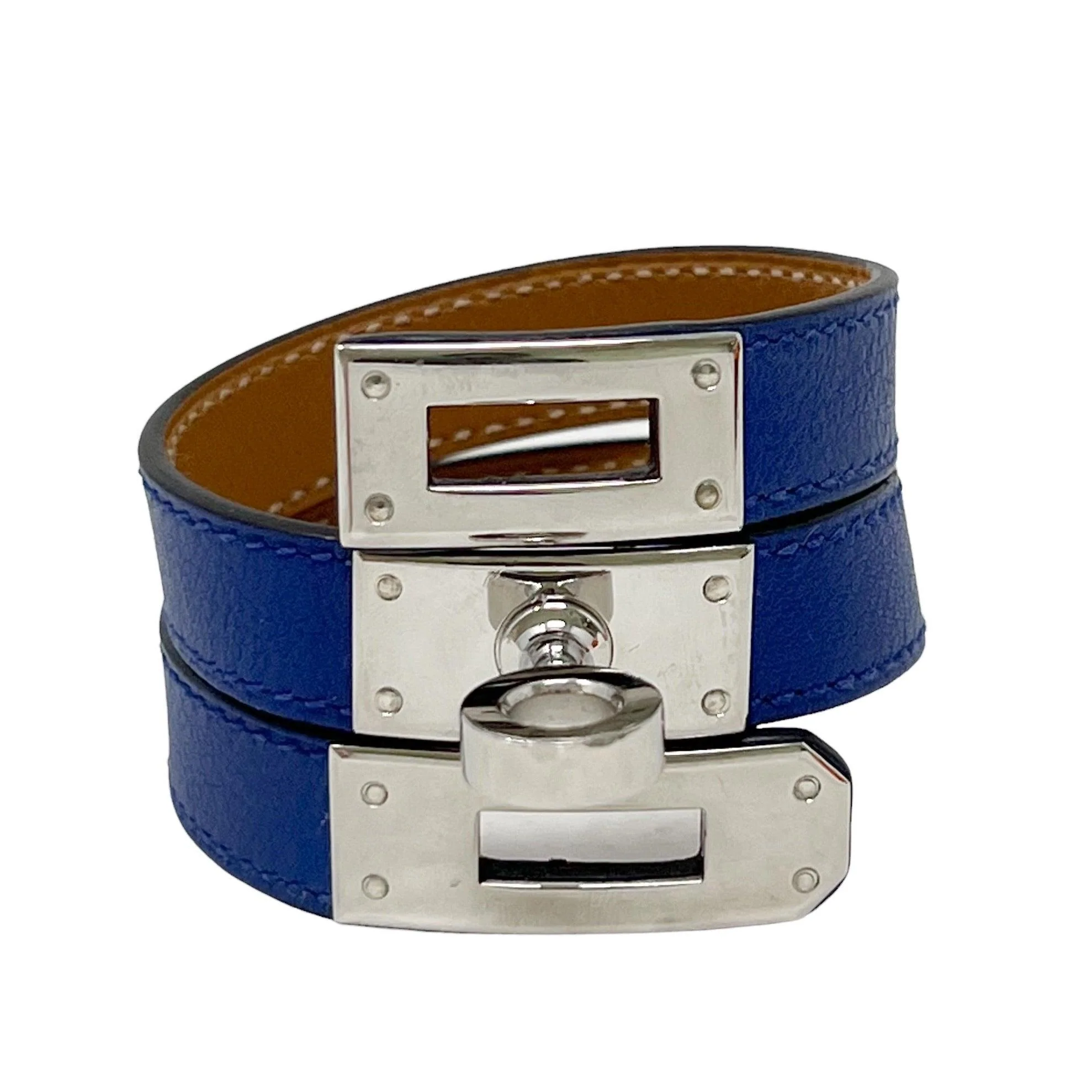 Hermes Bleu Saphir Swift Double Tour Bracelet XS - Image 3