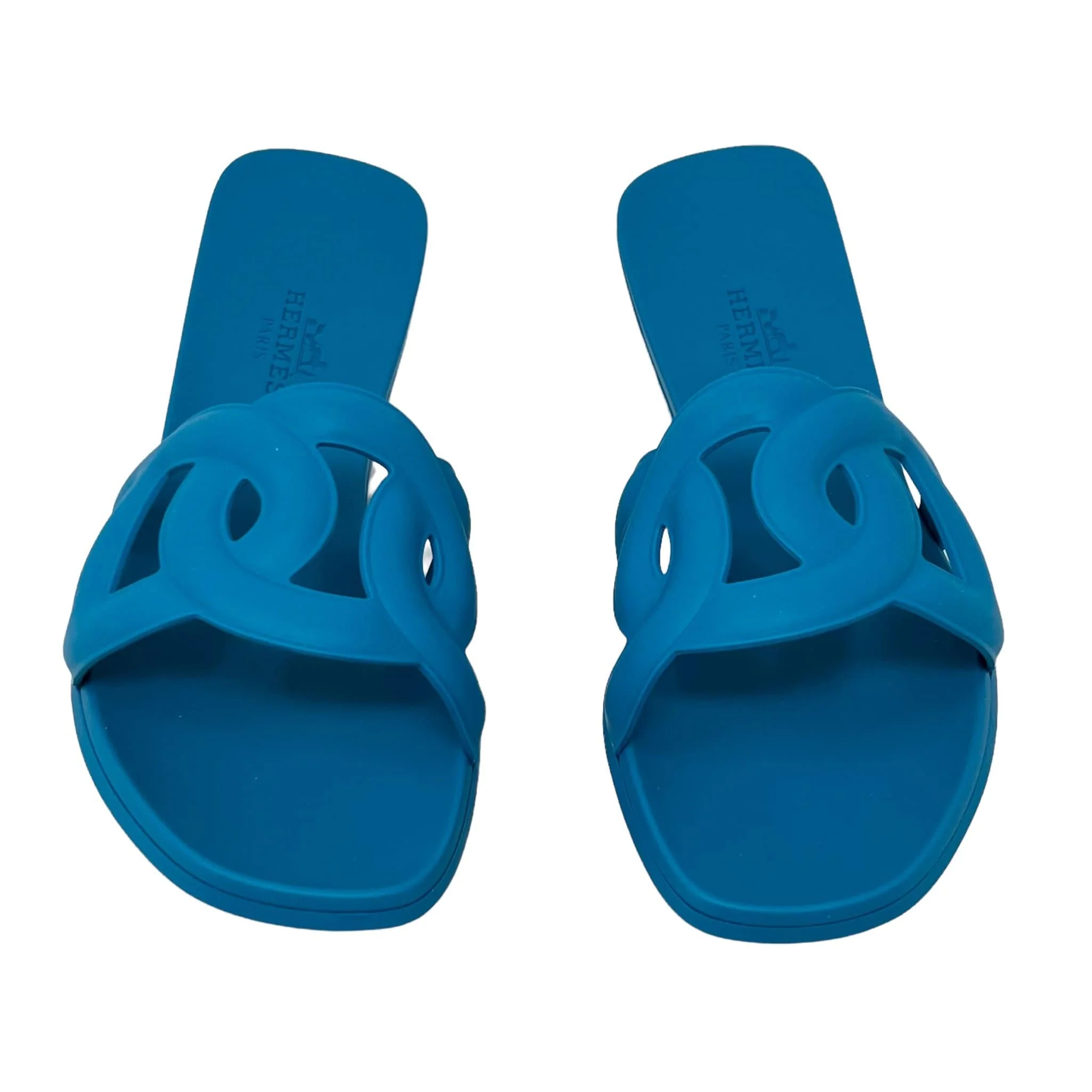 Hermes Blue Vif Rubber Aloha Sandals 35 - Image 2