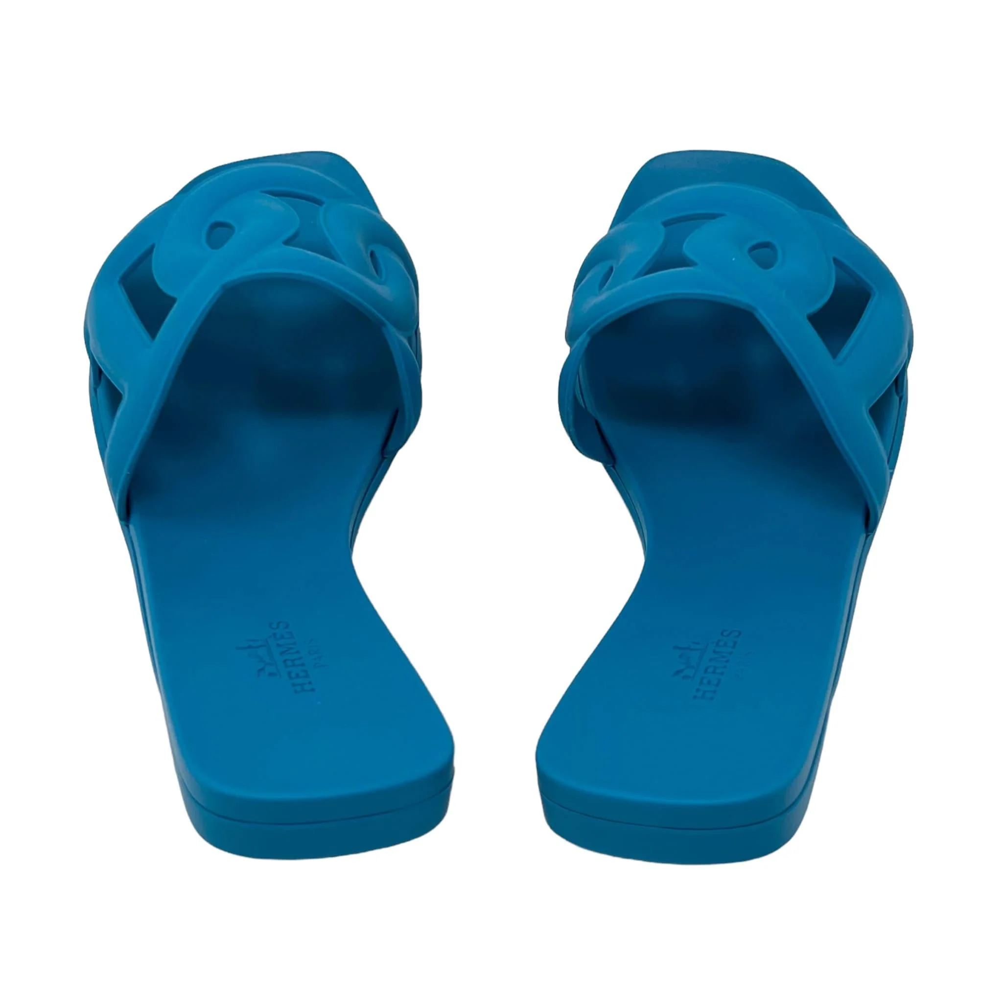 Hermes Blue Vif Rubber Aloha Sandals 35 - Image 3