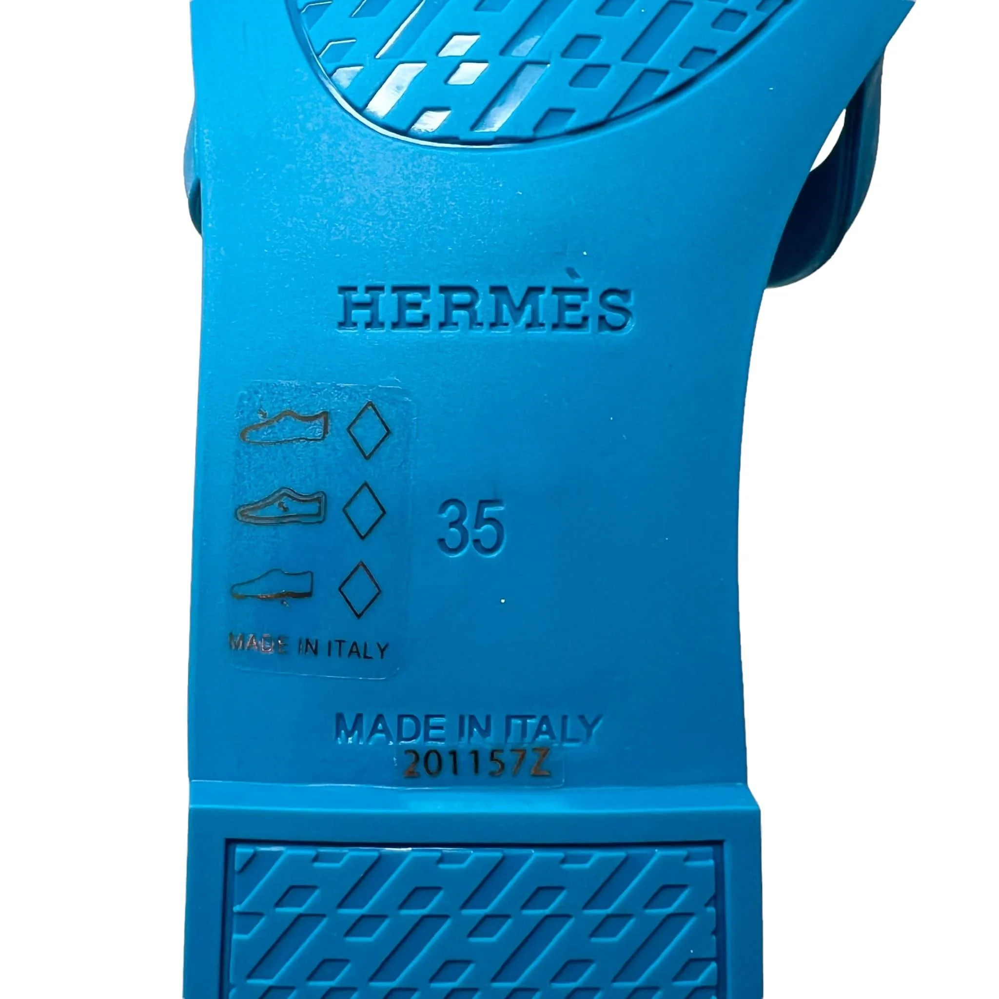 Hermes Blue Vif Rubber Aloha Sandals 35 - Image 5