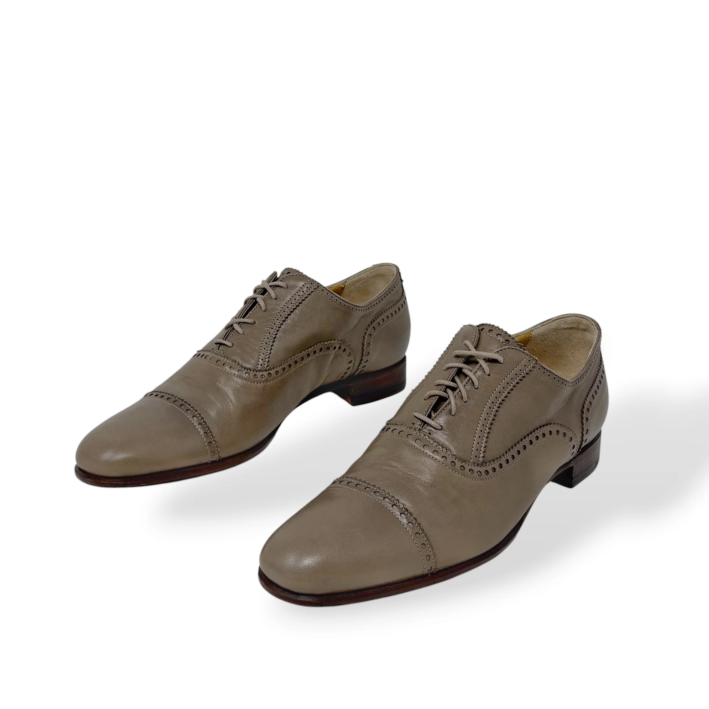 Hermes Brown Calfskin Oxford Loafers 38 - Image 2