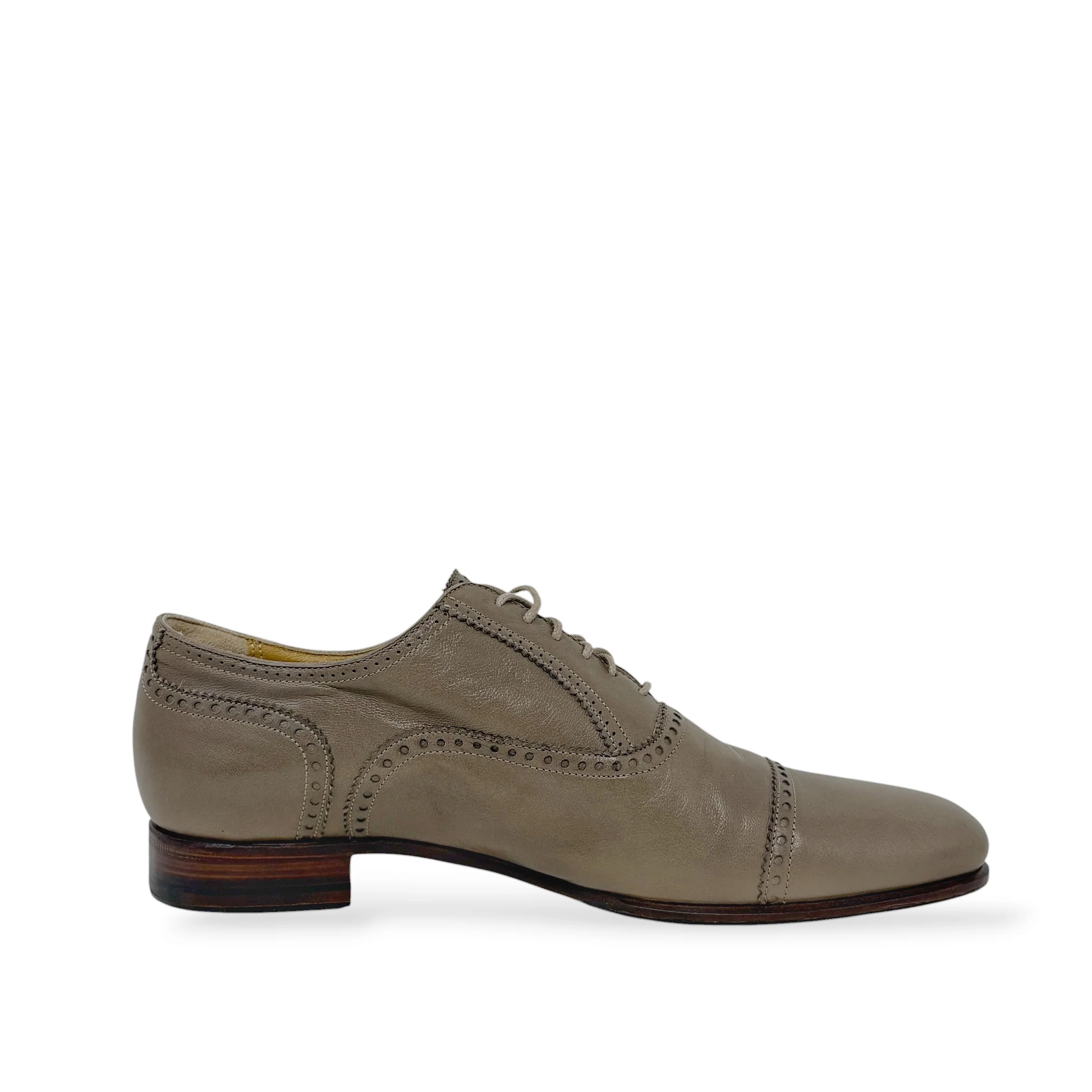 Hermes Brown Calfskin Oxford Loafers 38 - Image 3