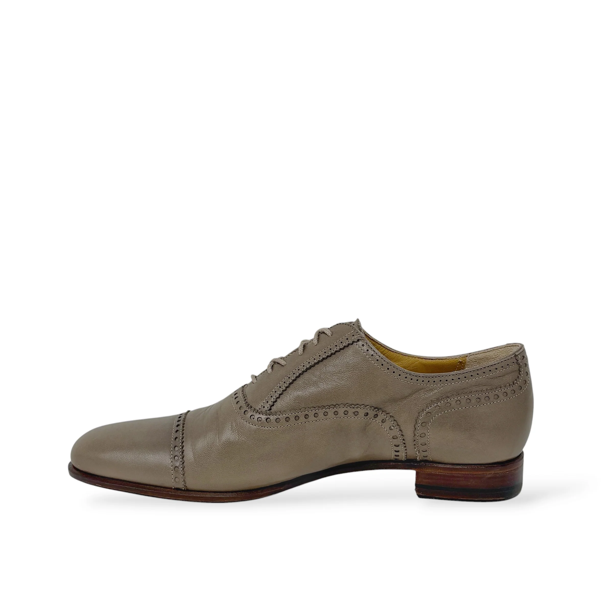 Hermes Brown Calfskin Oxford Loafers 38 - Image 4
