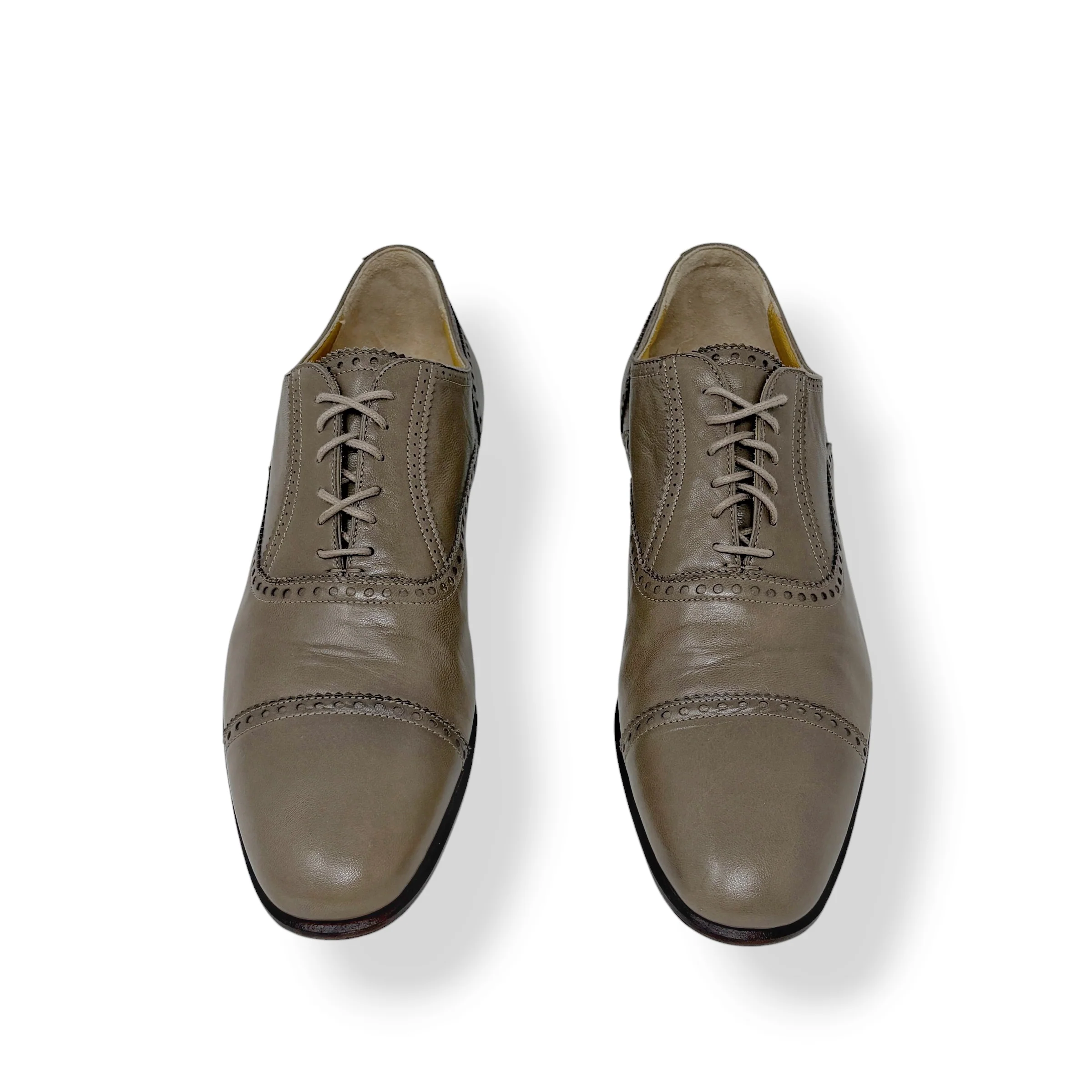 Hermes Brown Calfskin Oxford Loafers 38 - Image 6