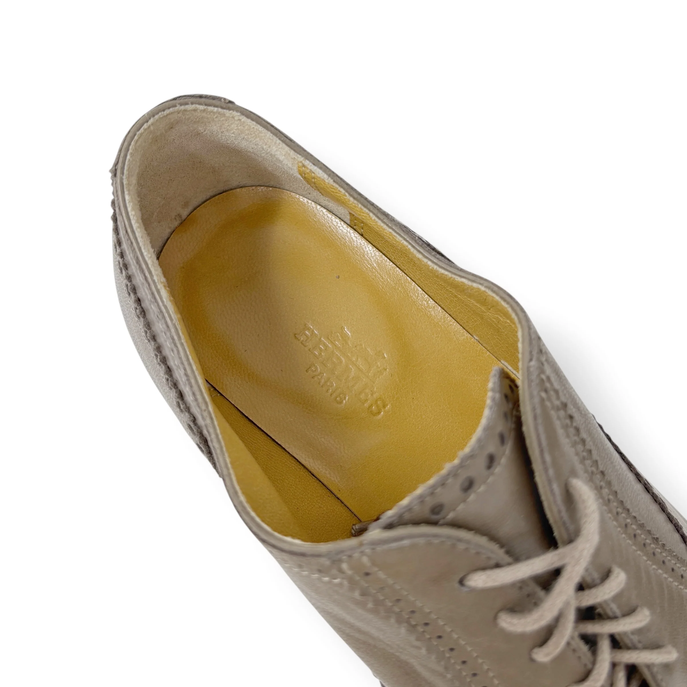 Hermes Brown Calfskin Oxford Loafers 38 - Image 8