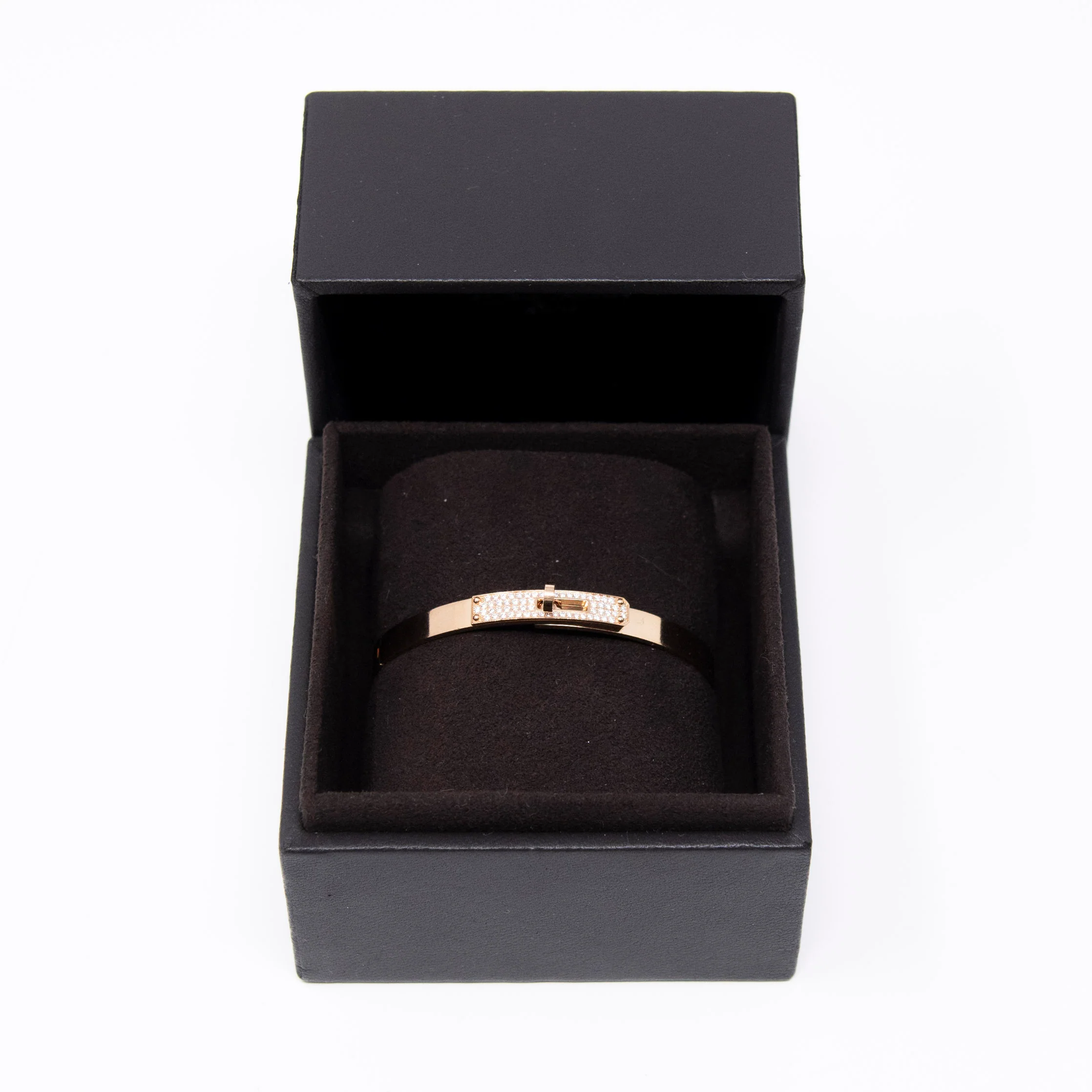 Hermes Rose Gold Diamond Kelly Bracelet SH