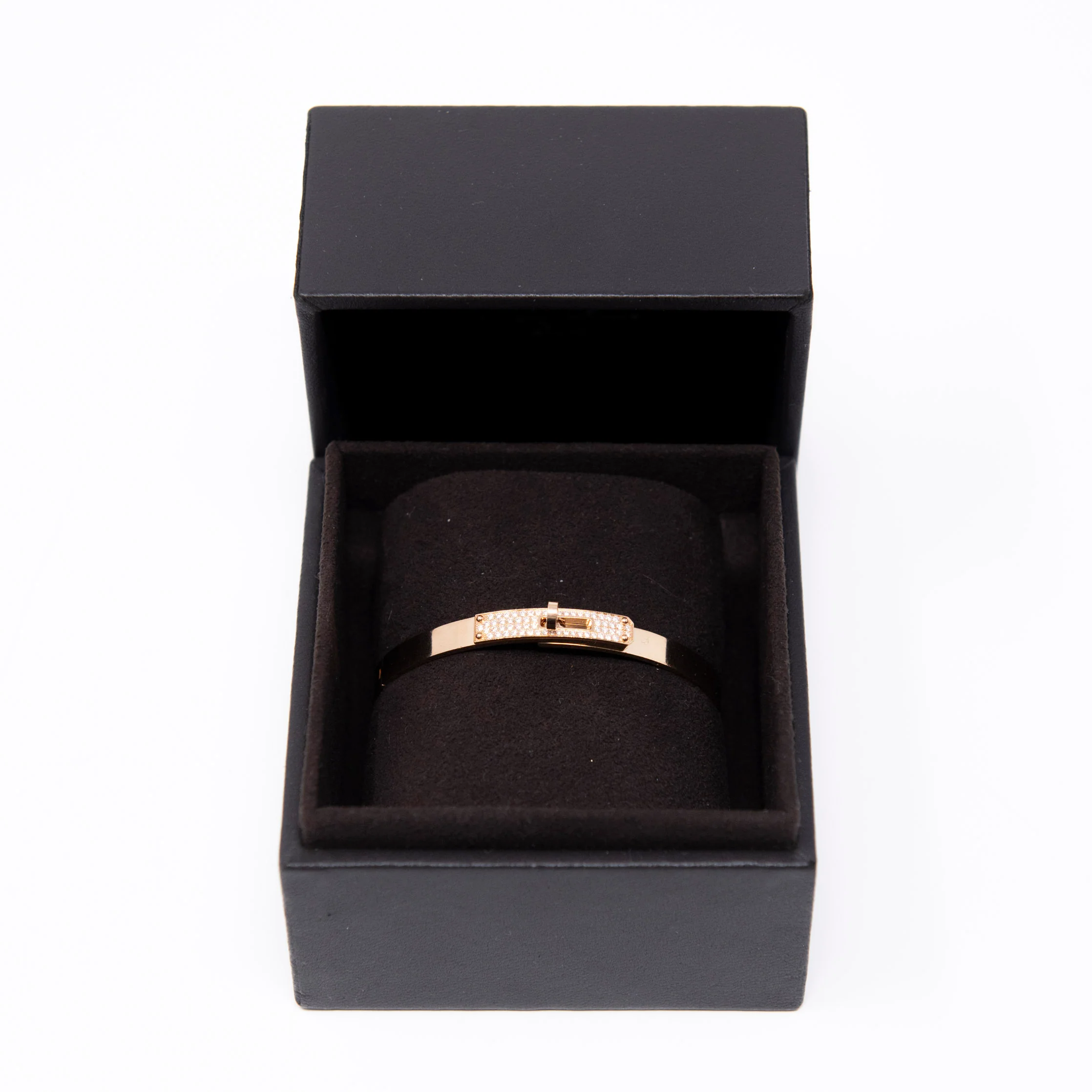 Hermes Rose Gold Diamond Kelly Bracelet SH - Image 11
