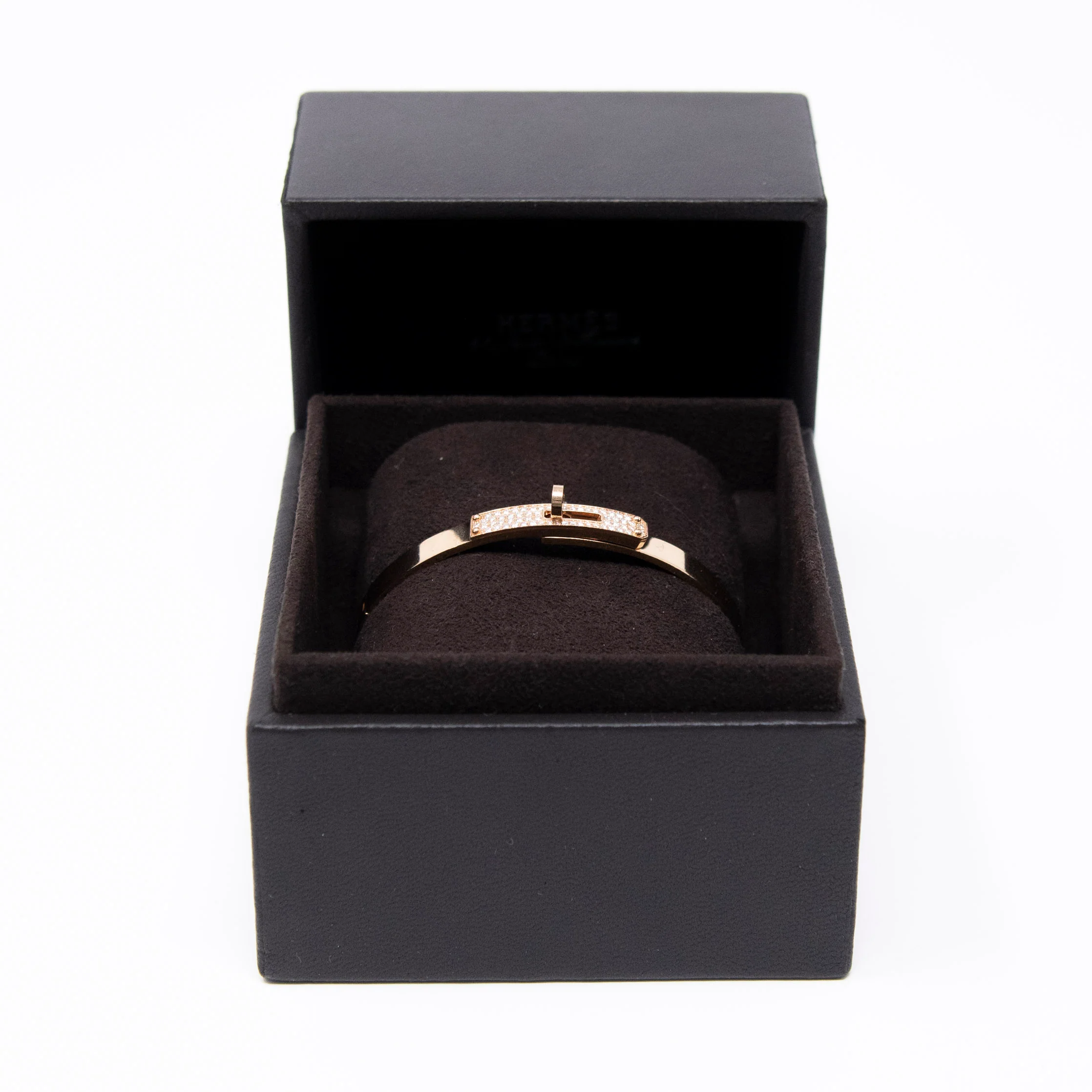 Hermes Rose Gold Diamond Kelly Bracelet SH - Image 12