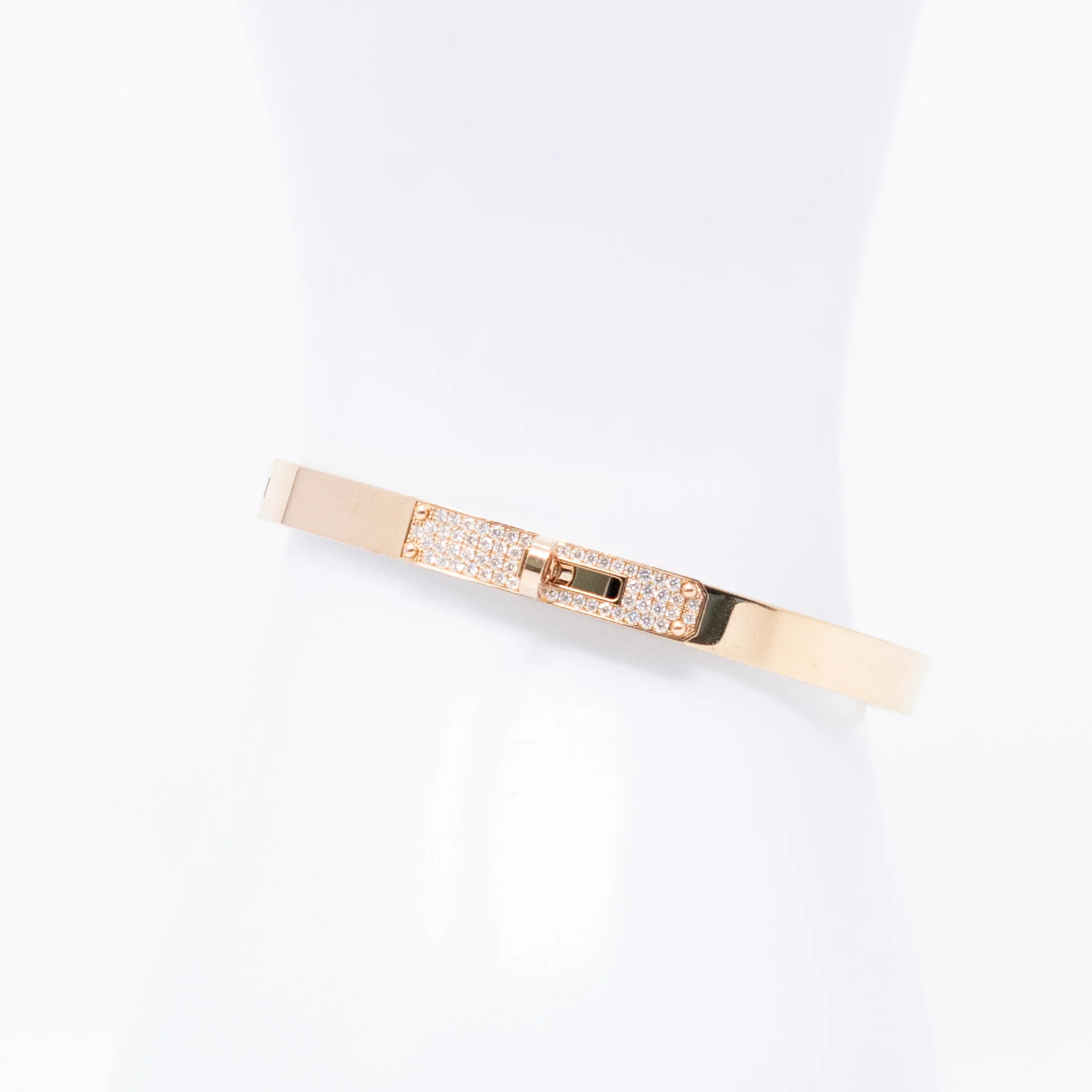 Hermes Rose Gold Diamond Kelly Bracelet SH - Image 2