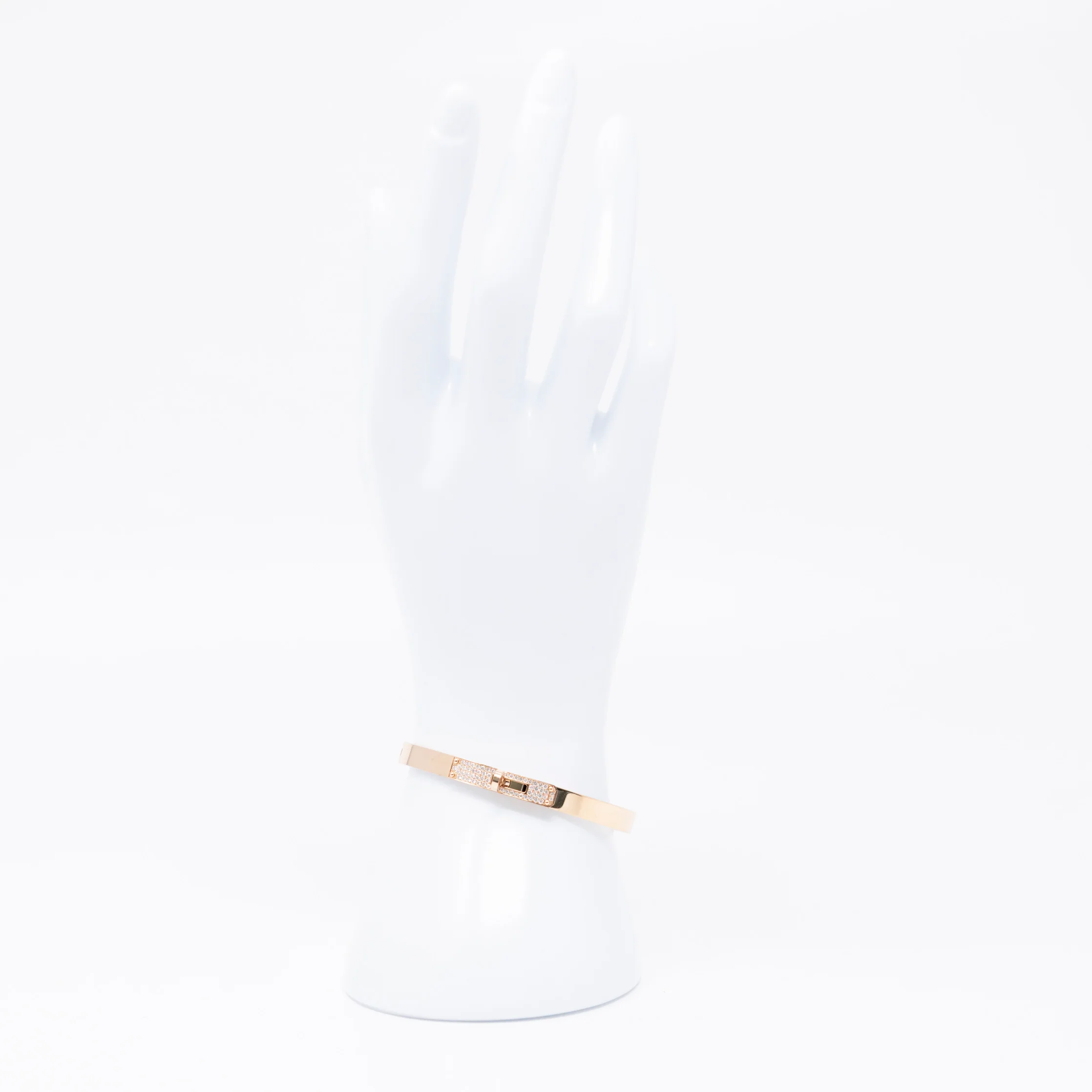 Hermes Rose Gold Diamond Kelly Bracelet SH - Image 3