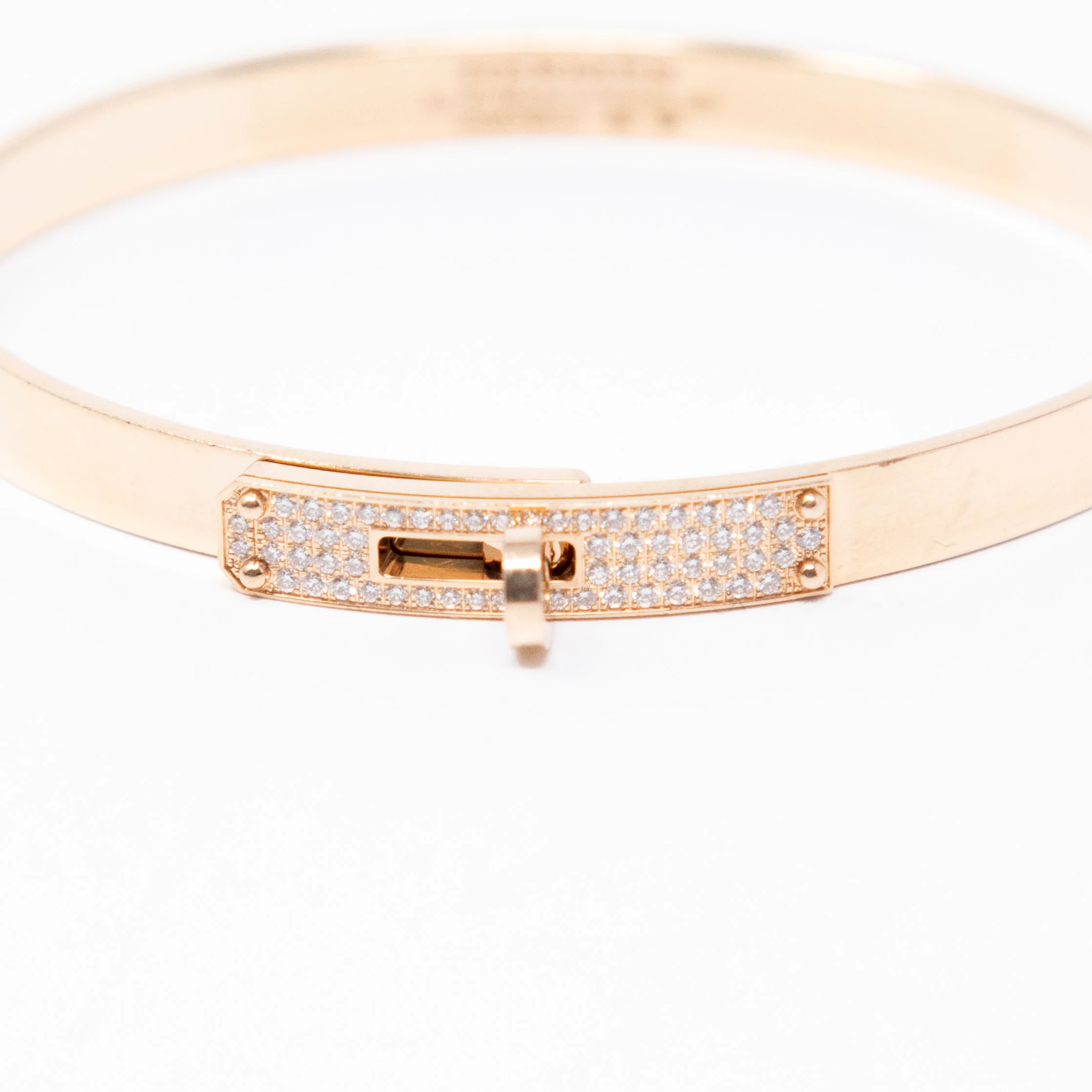 Hermes Rose Gold Diamond Kelly Bracelet SH - Image 7