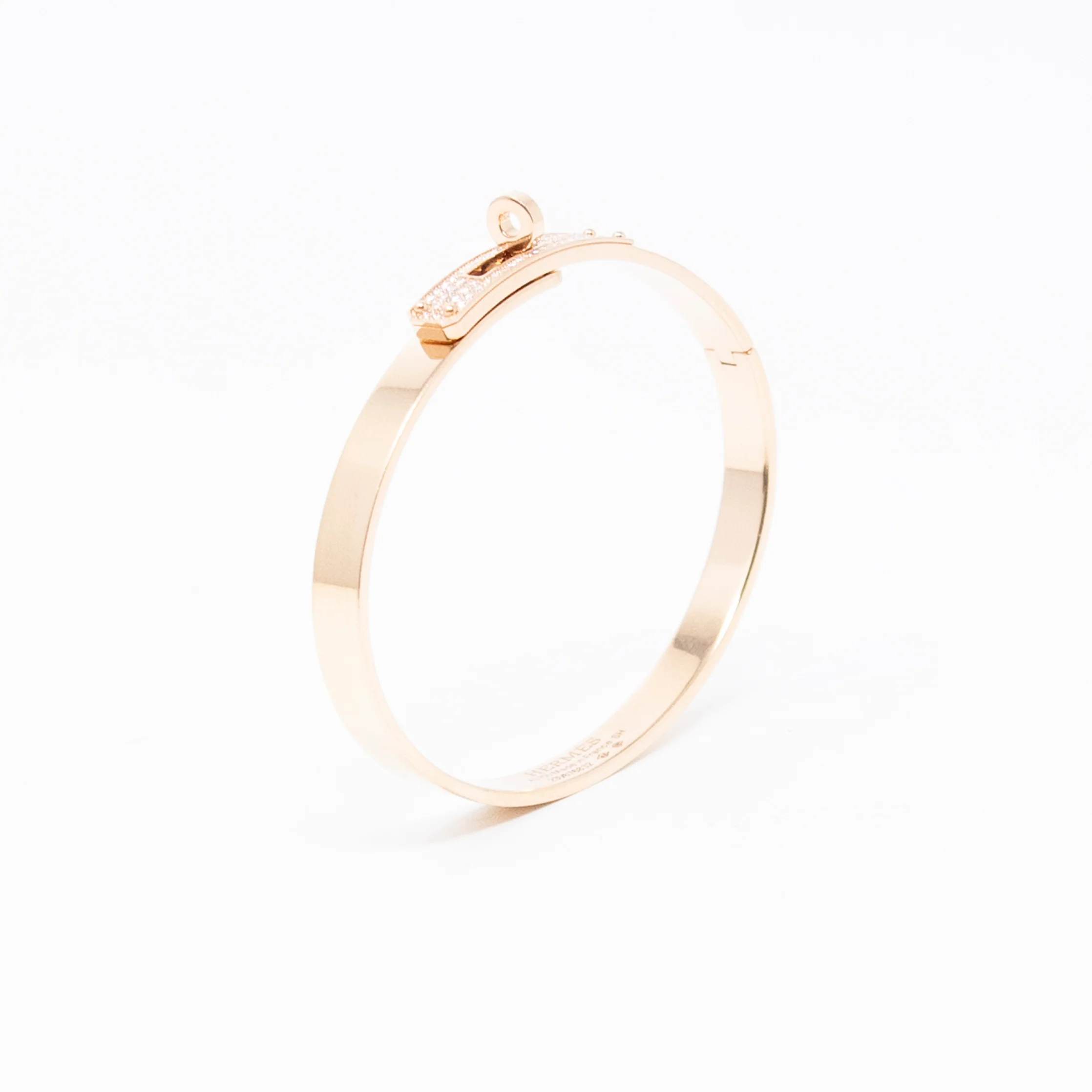 Hermes Rose Gold Diamond Kelly Bracelet SH - Image 8