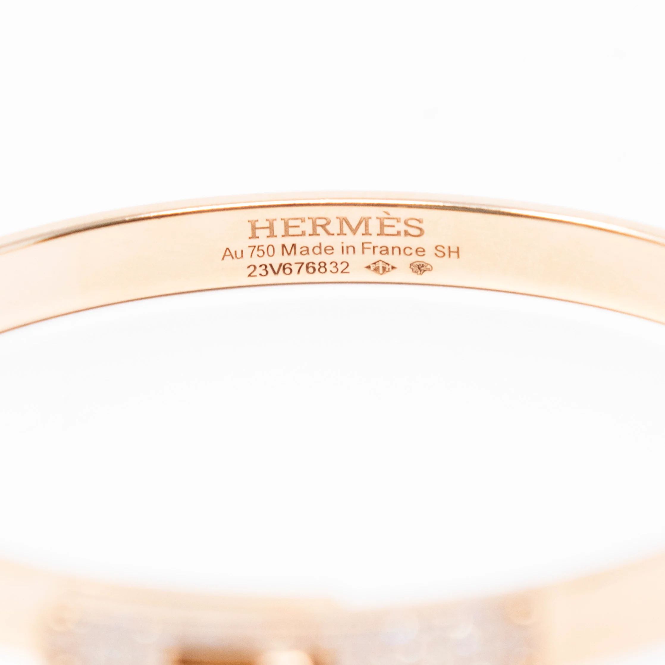 Hermes Rose Gold Diamond Kelly Bracelet SH - Image 9
