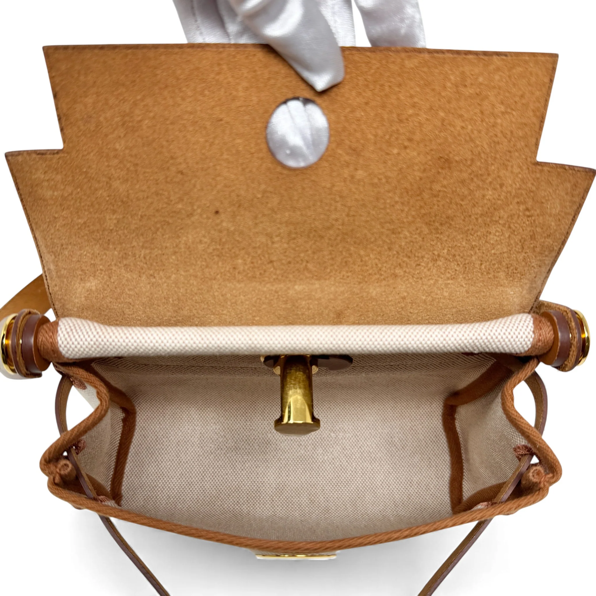Hermes Fauve Ecru Mini Herbag - Image 12