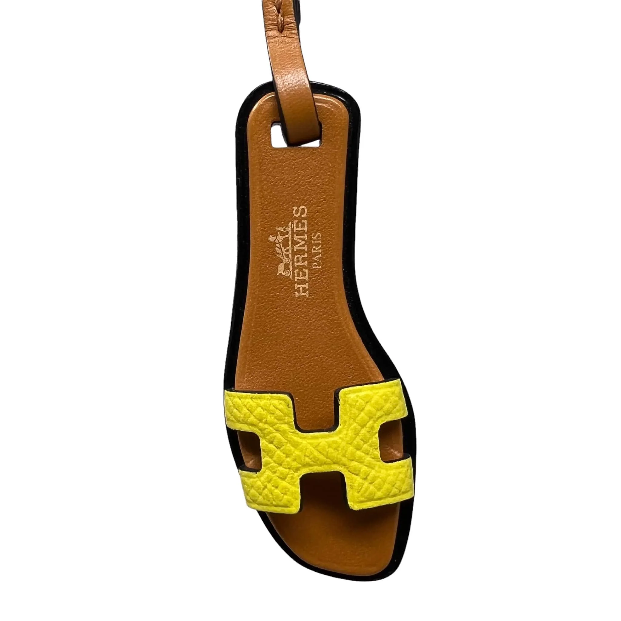 Hermes Lime Epsom Nano Oran Sandals Charm - Image 2
