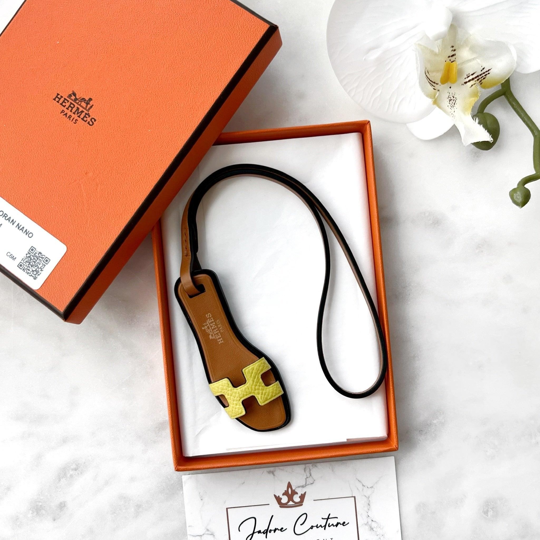 Hermes Lime Epsom Nano Oran Sandals Charm - Image 4