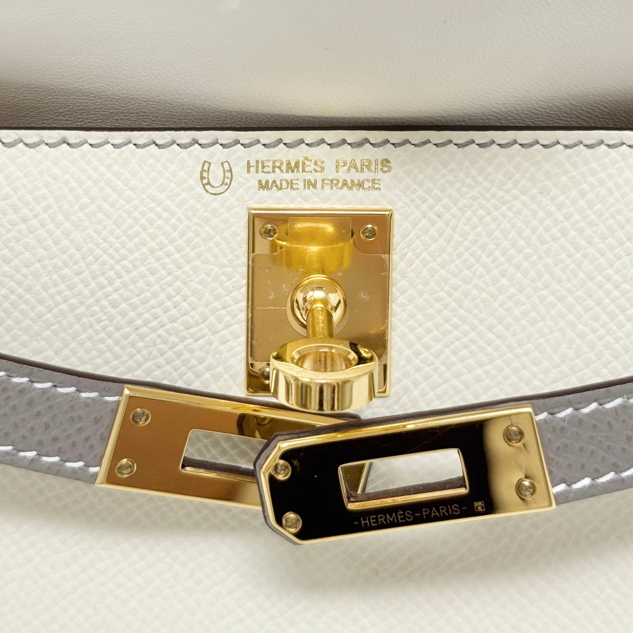 Hermes Nata/Gris Ashphlat Epsom Mini Kelly - Image 12