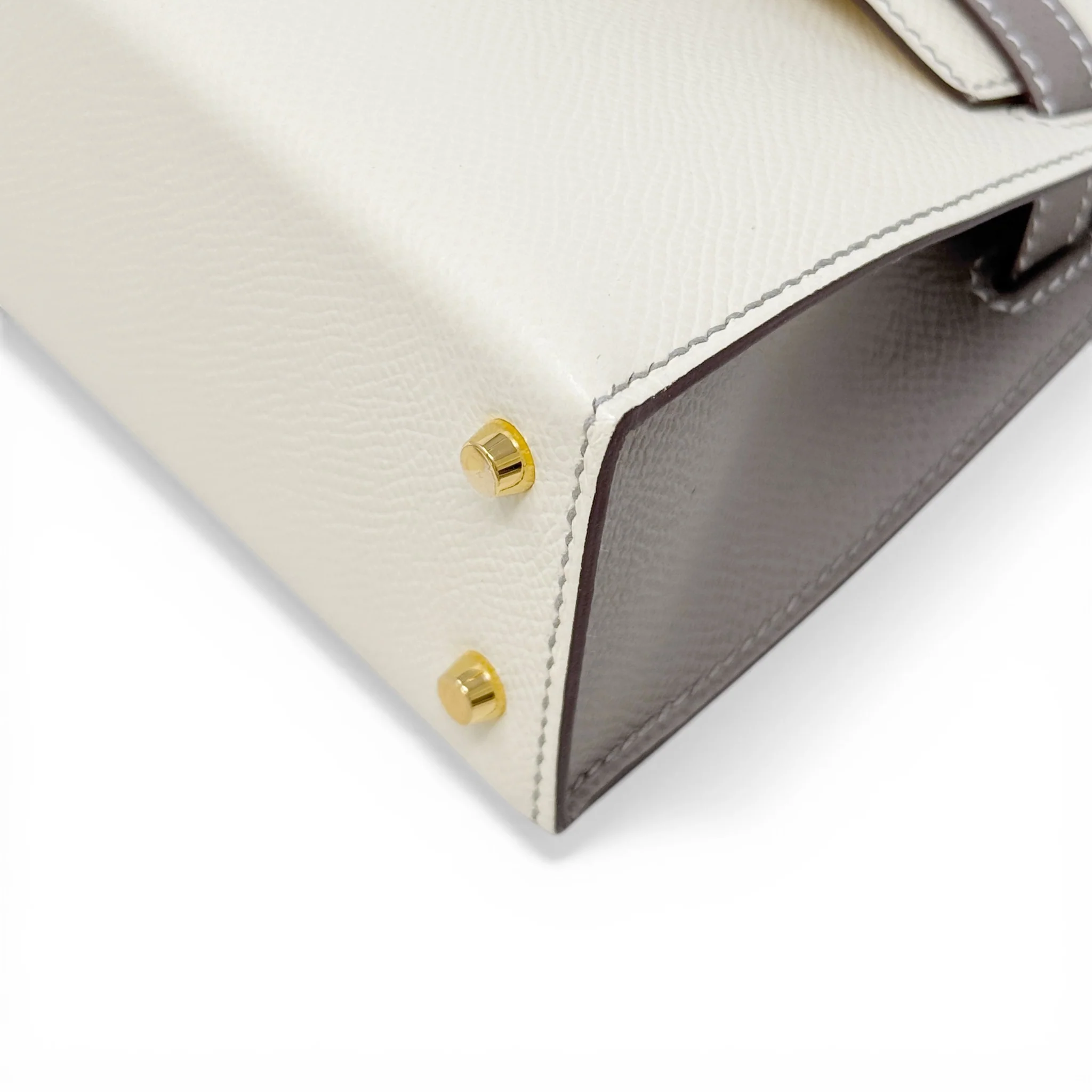 Hermes Nata/Gris Ashphlat Epsom Mini Kelly - Image 6