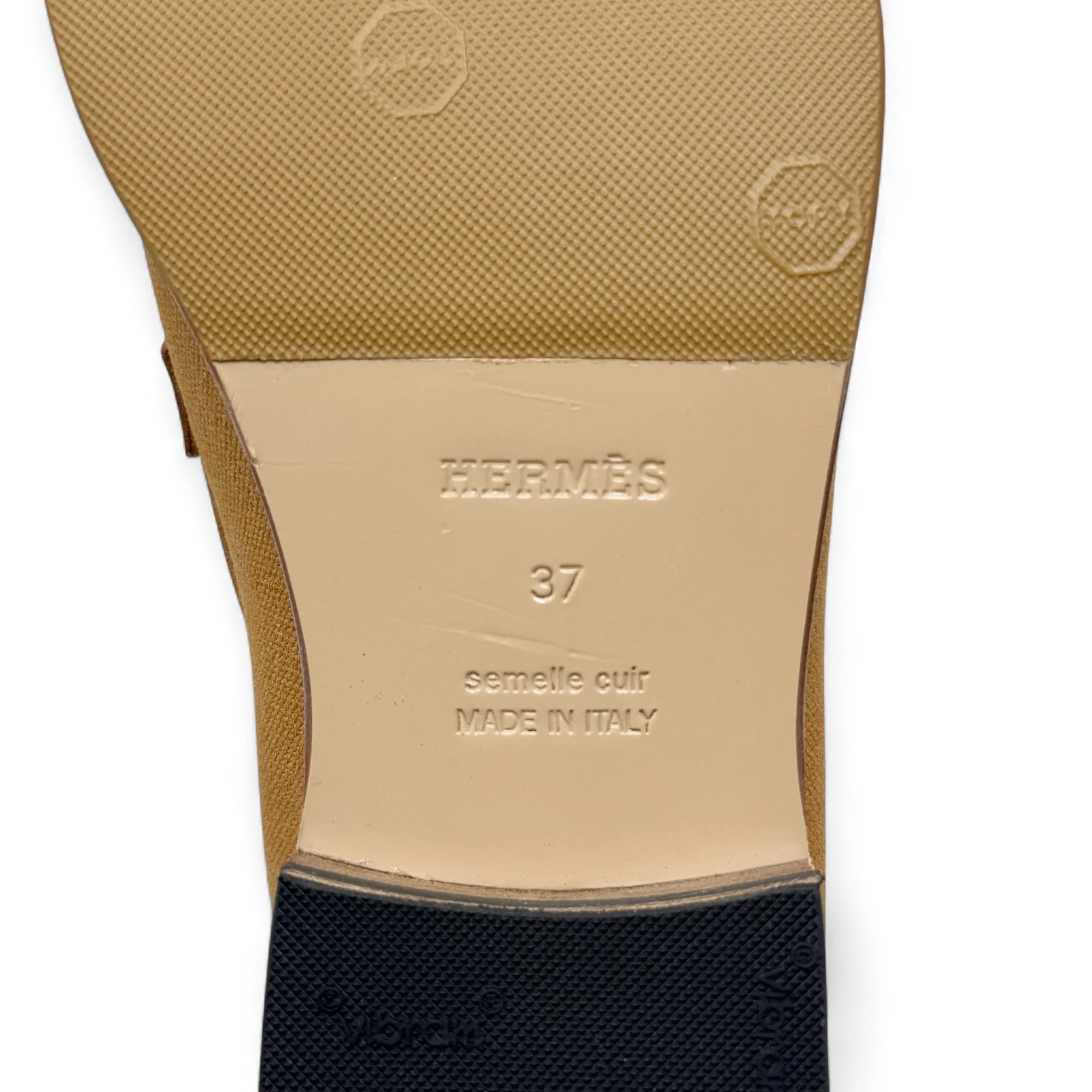 Hermes Naturel Beige Dore Destin Loafer 37 - Image 10