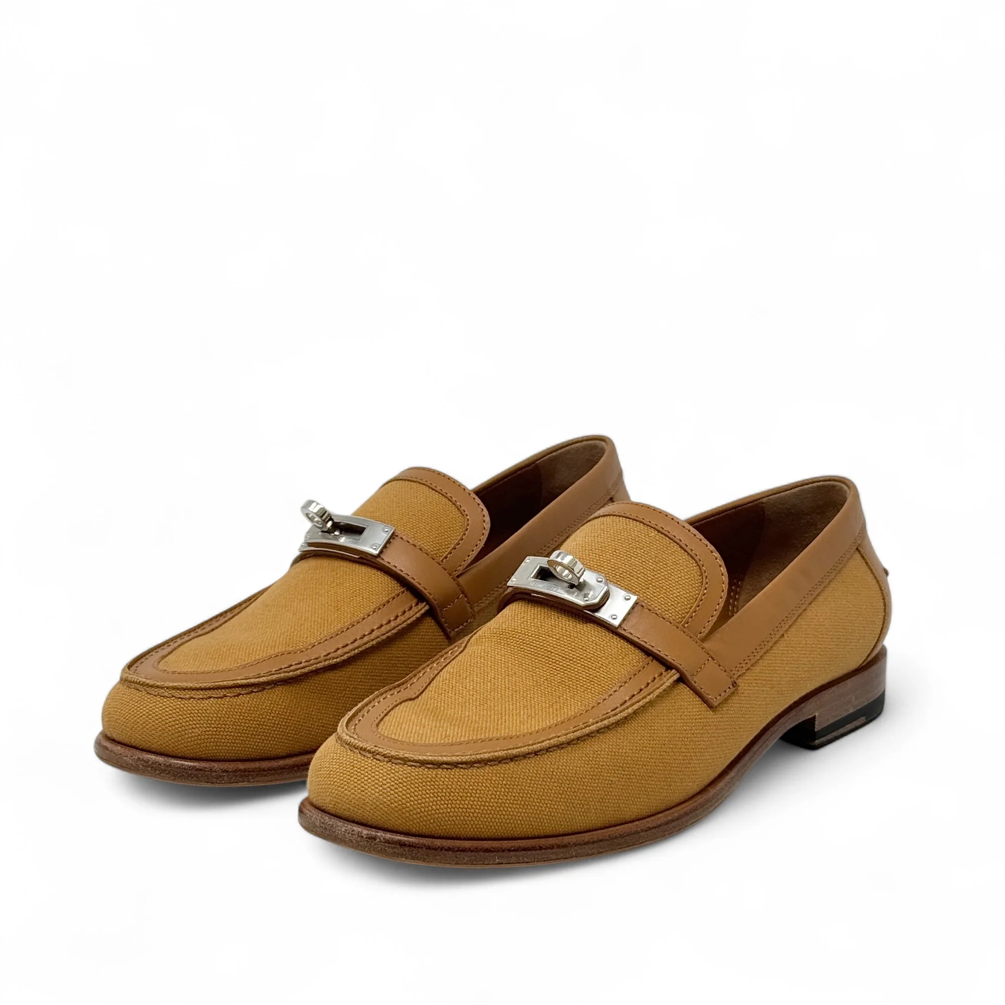 Hermes Naturel Beige Dore Destin Loafer 37 - Image 2