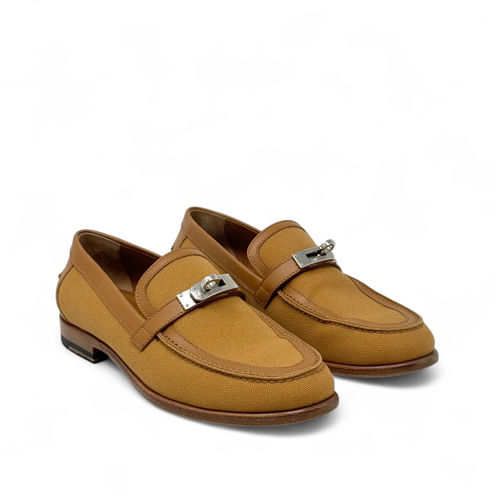 Hermes Naturel Beige Dore Destin Loafer 37 - Image 4