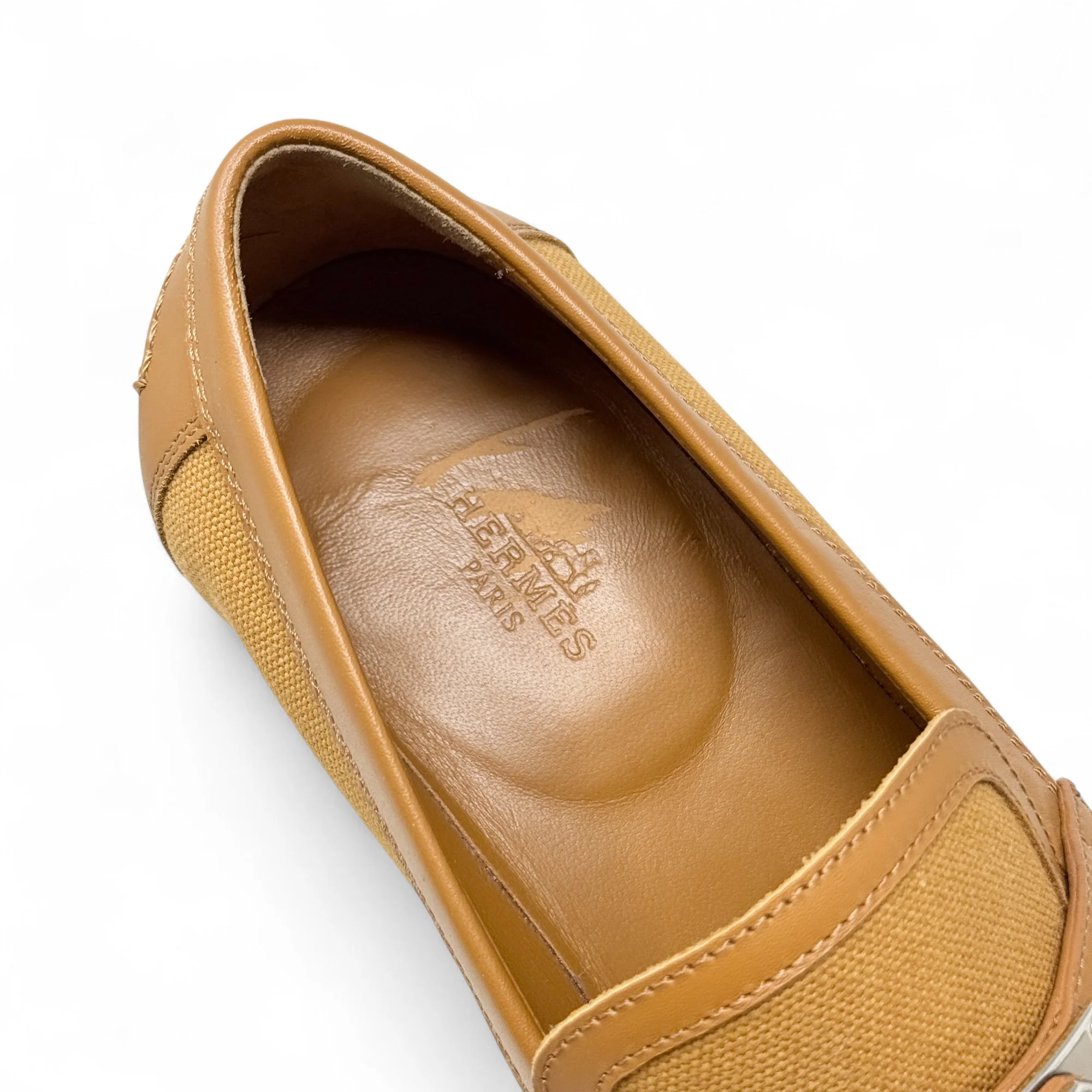 Hermes Naturel Beige Dore Destin Loafer 37 - Image 8