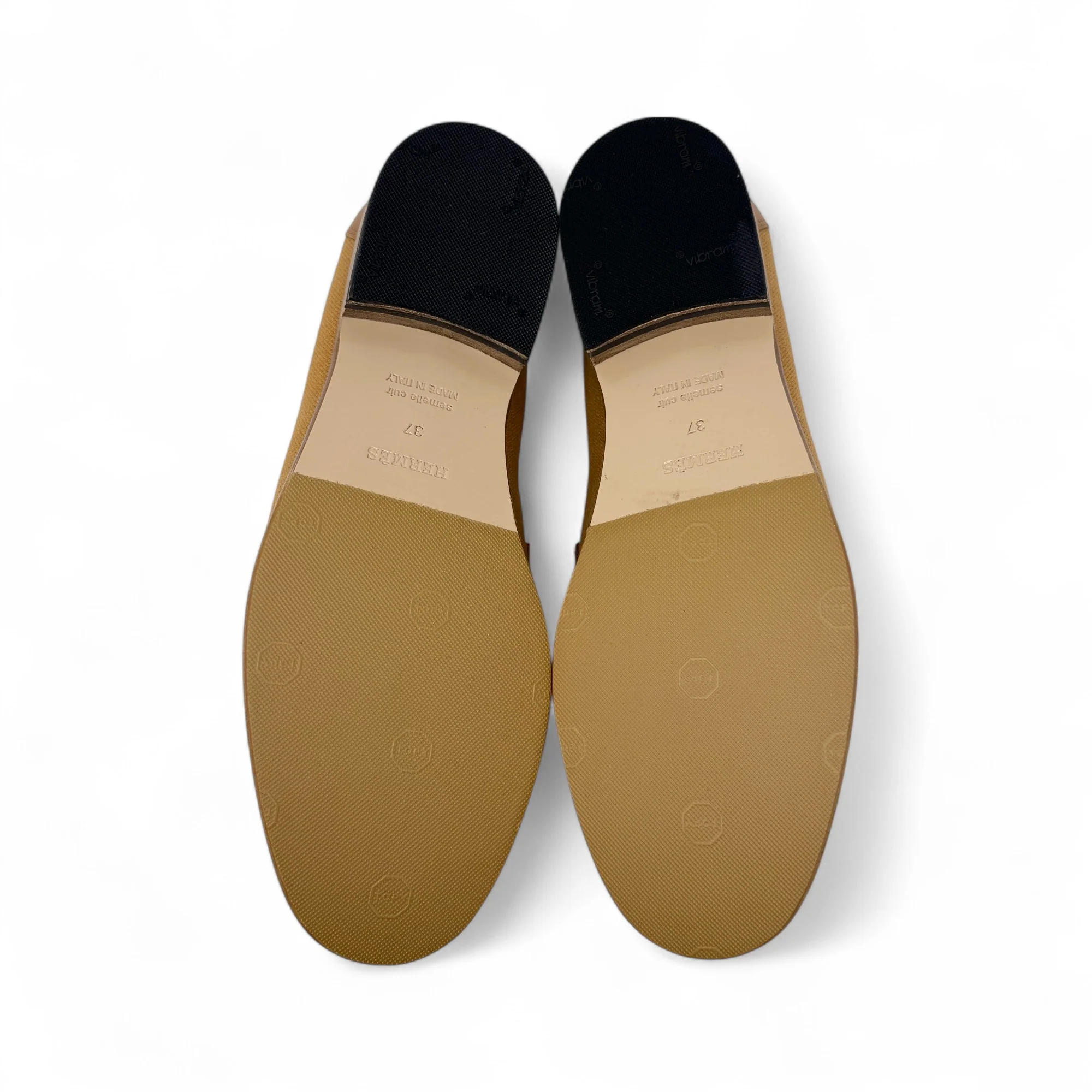 Hermes Naturel Beige Dore Destin Loafer 37 - Image 9