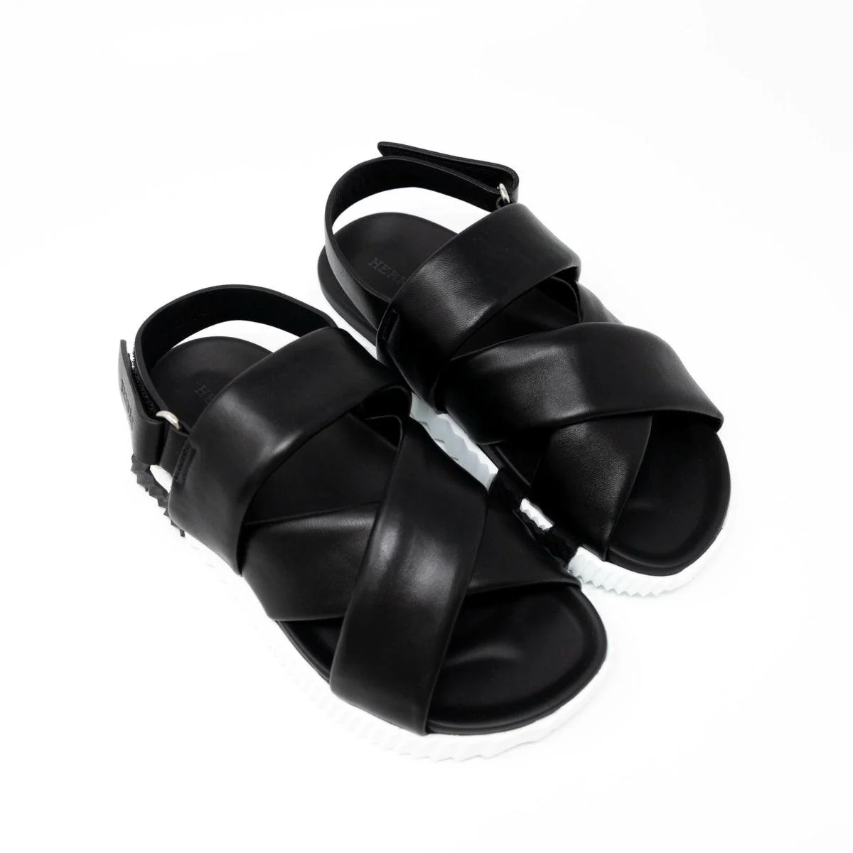 Hermes Noir Electric Sandals 35.5 - Image 4