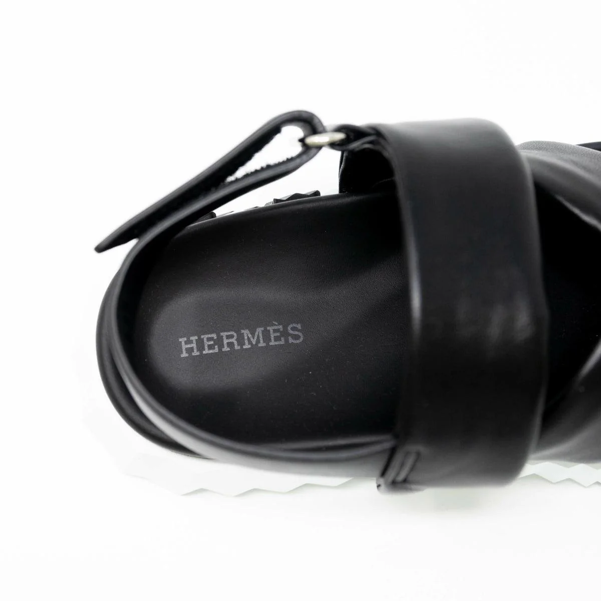 Hermes Noir Electric Sandals 35.5 - Image 9