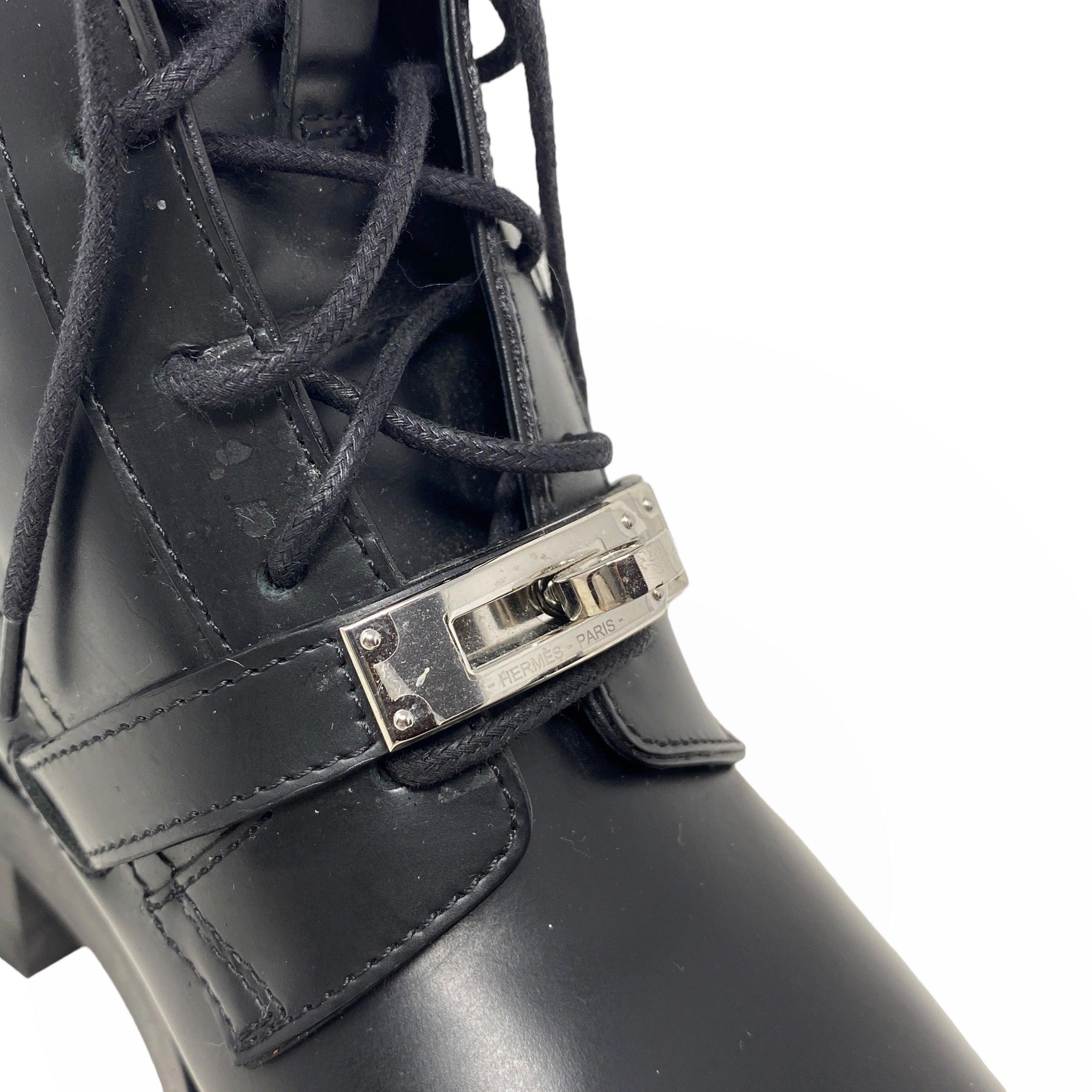 Hermes Noir Funk Ankle Boots 35 - Image 7
