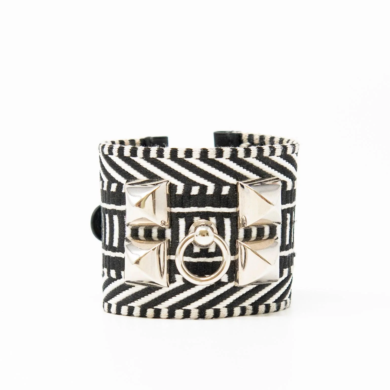 Hermes Noir Cavale Collier De Chien Bracelet T2