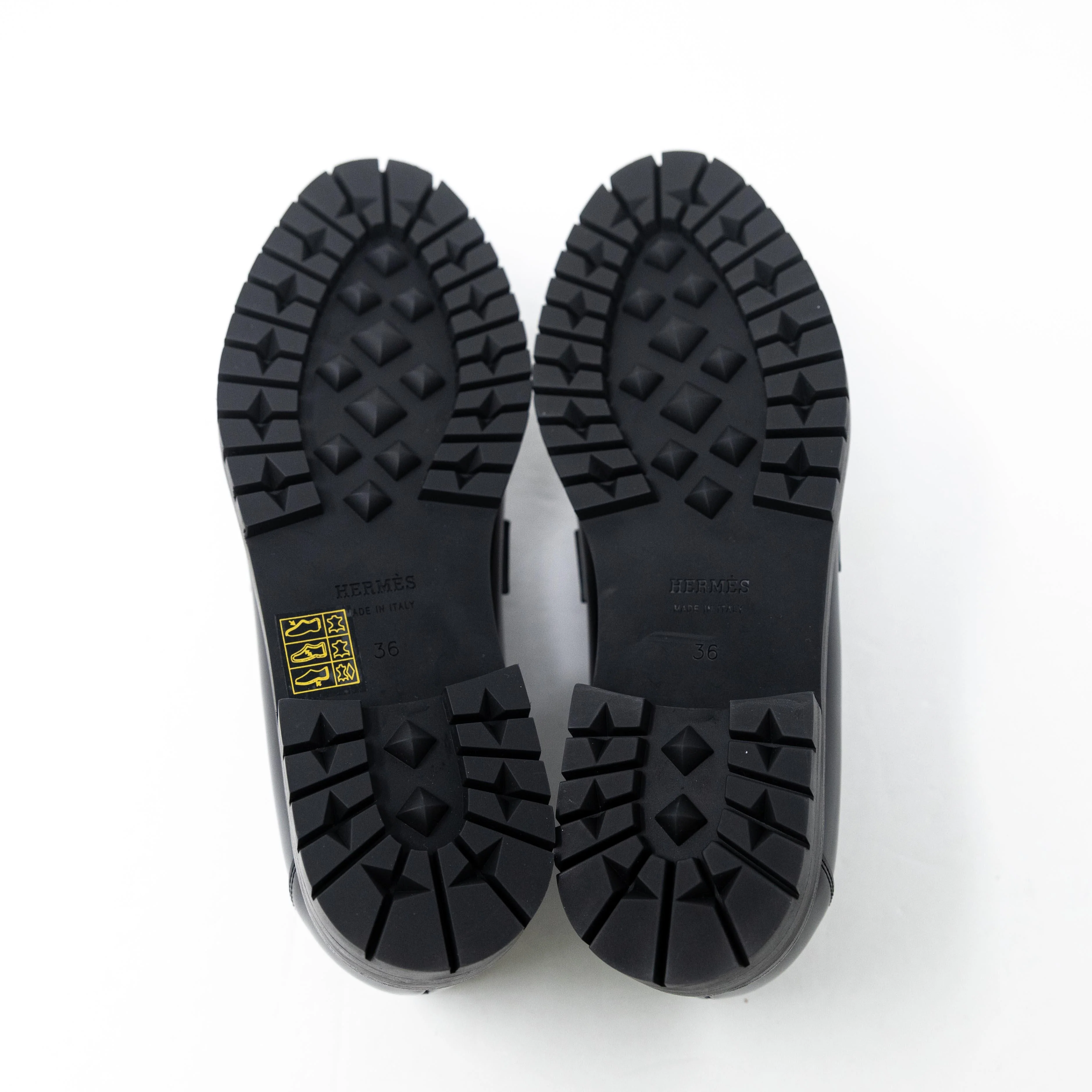 Hermes Noir Faubourg Loafers 36 - Image 8