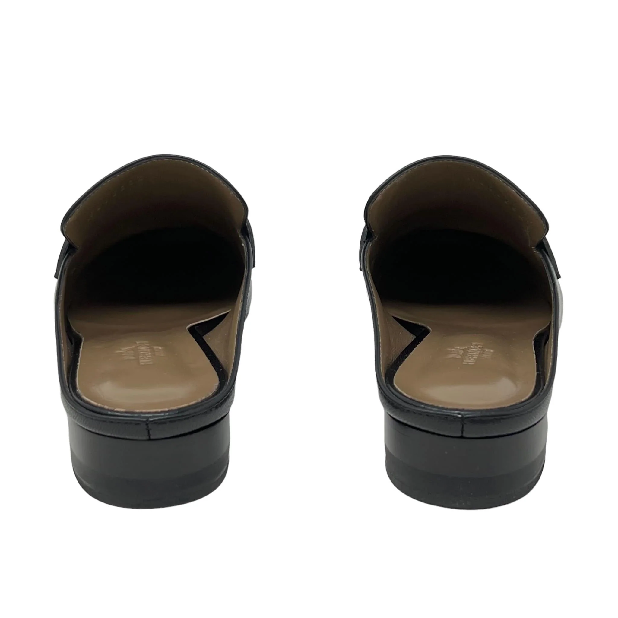 Hermes Noir Goatskin Rivoli Mules 36 - Image 4