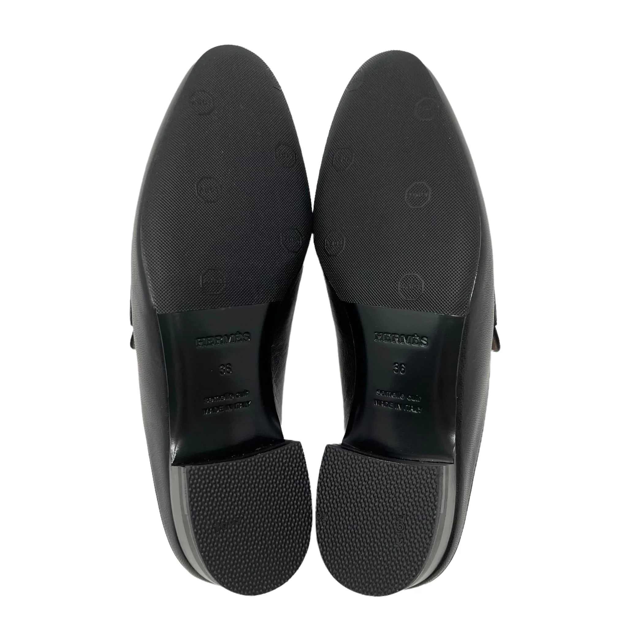 Hermes Noir Goatskin Rivoli Mules 36 - Image 5