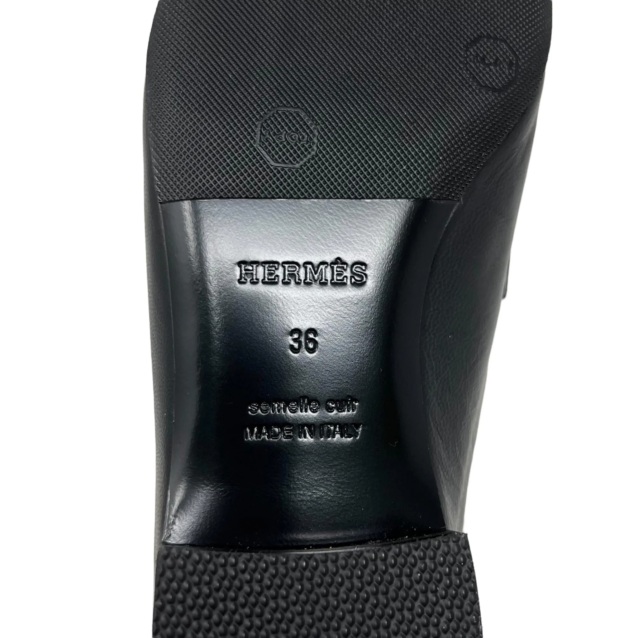 Hermes Noir Goatskin Rivoli Mules 36 - Image 6