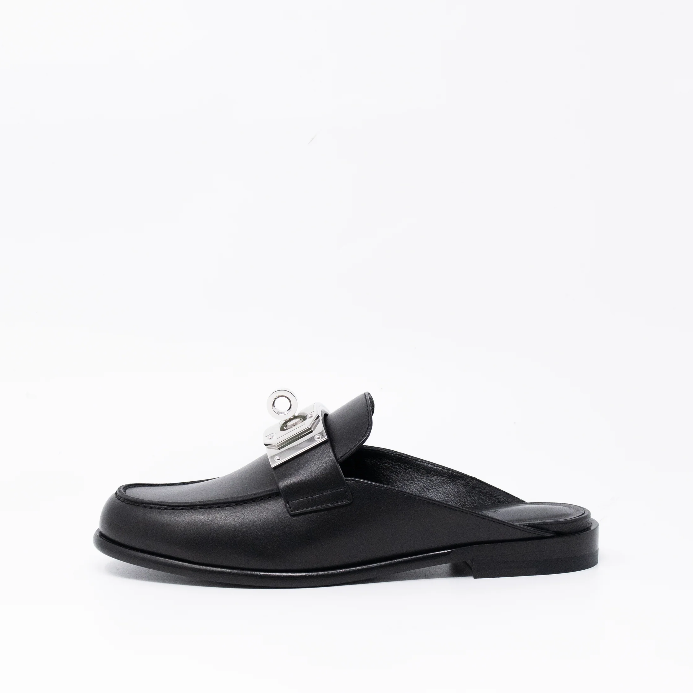 Hermes Noir Iota Mules 36