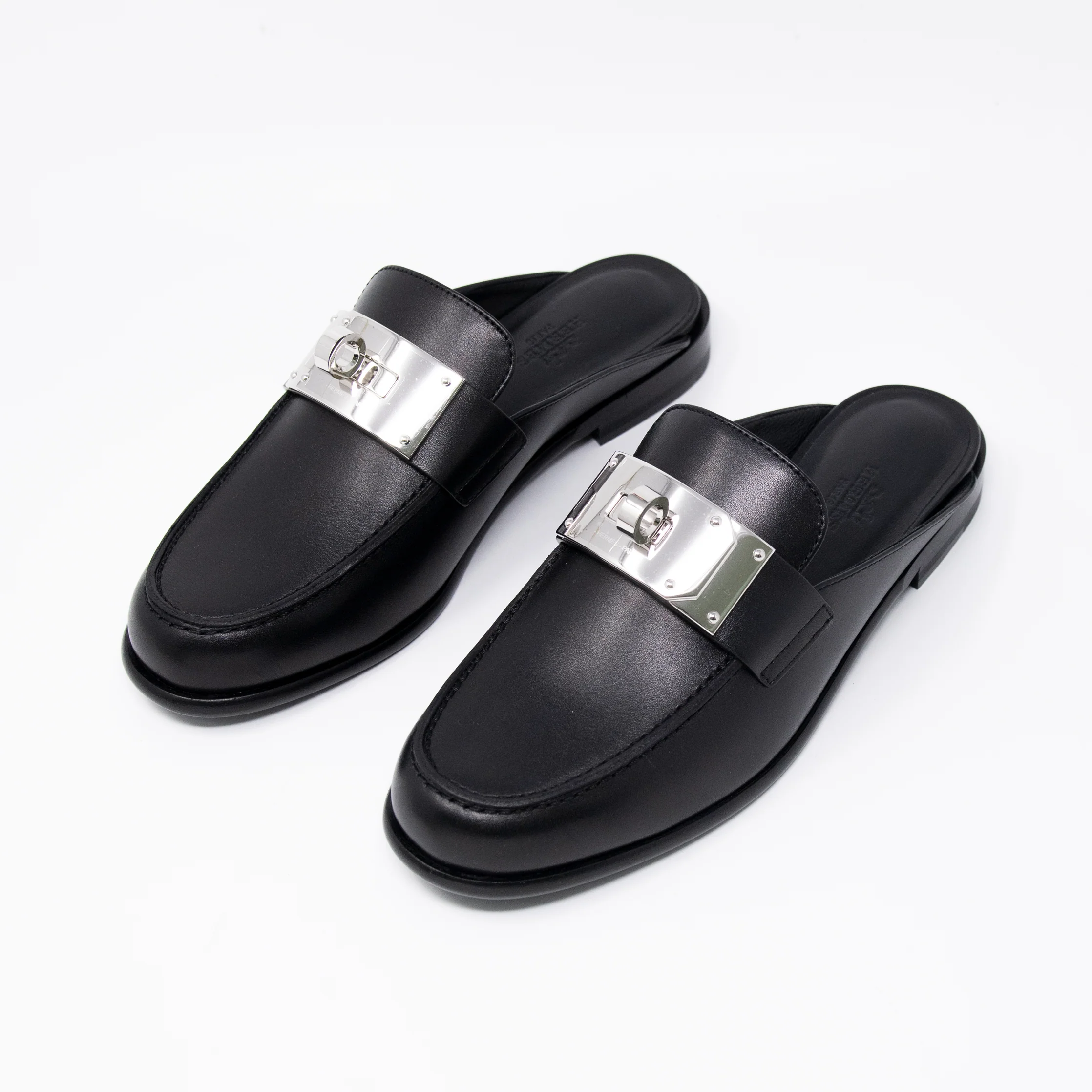 Hermes Noir Iota Mules 36 - Image 2